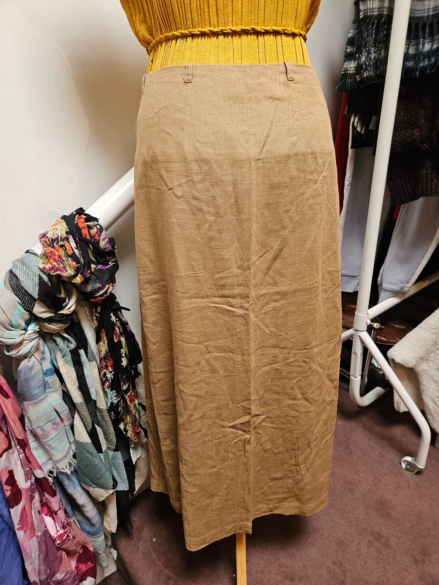 Selected Femme, 80% viscose, 20% linen, wrap skirt, size S