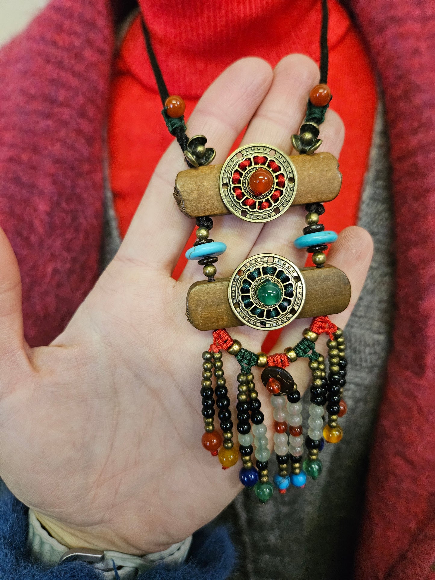 Handmade Wooden Beaded Ethnic Necklace