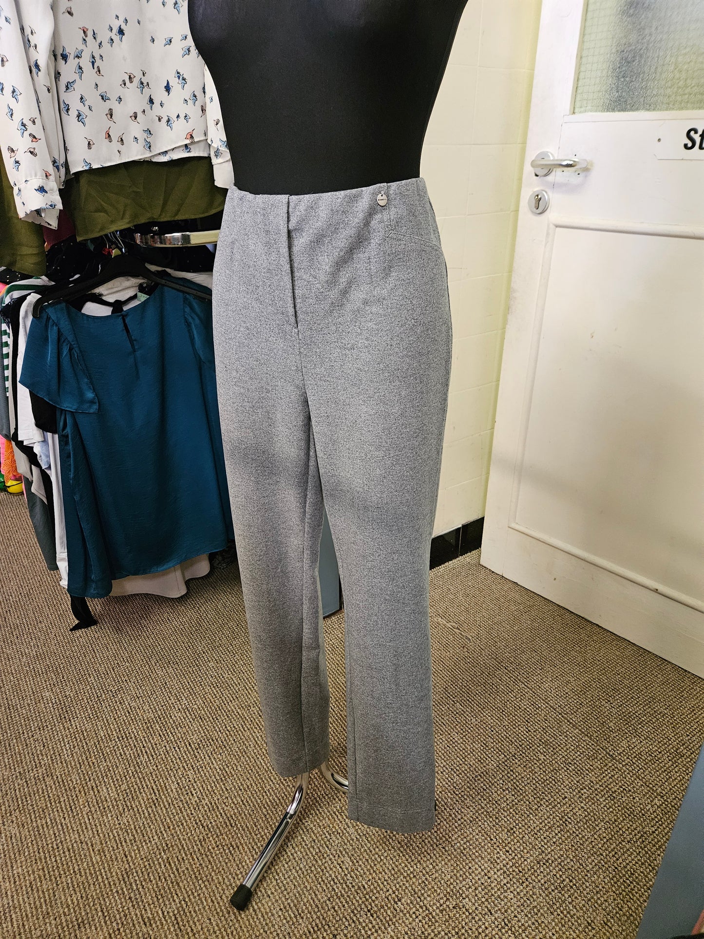 Robell, grey trousers, thick fabric, size 18