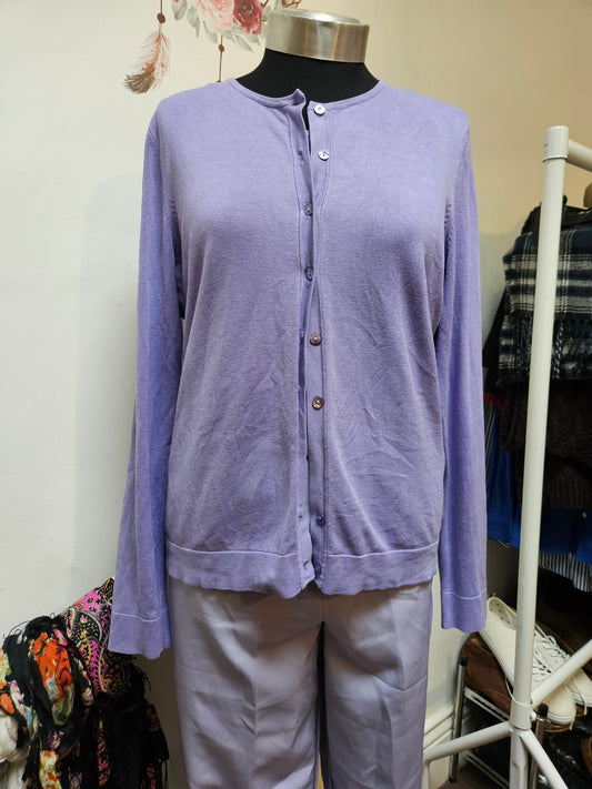 August Silk, light purple, sweater and top set, size L