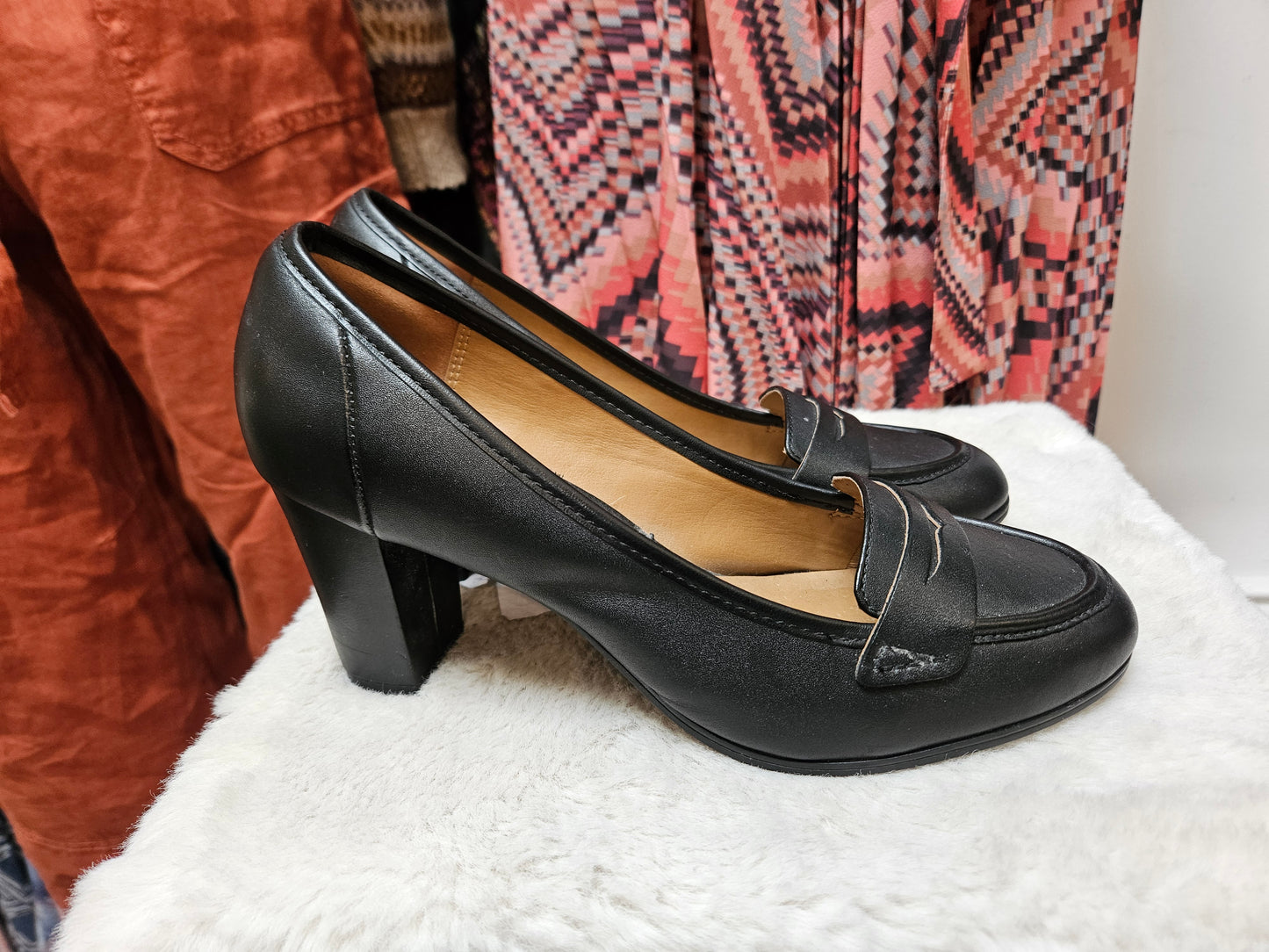 Clarks, block heel pumps, size 6
