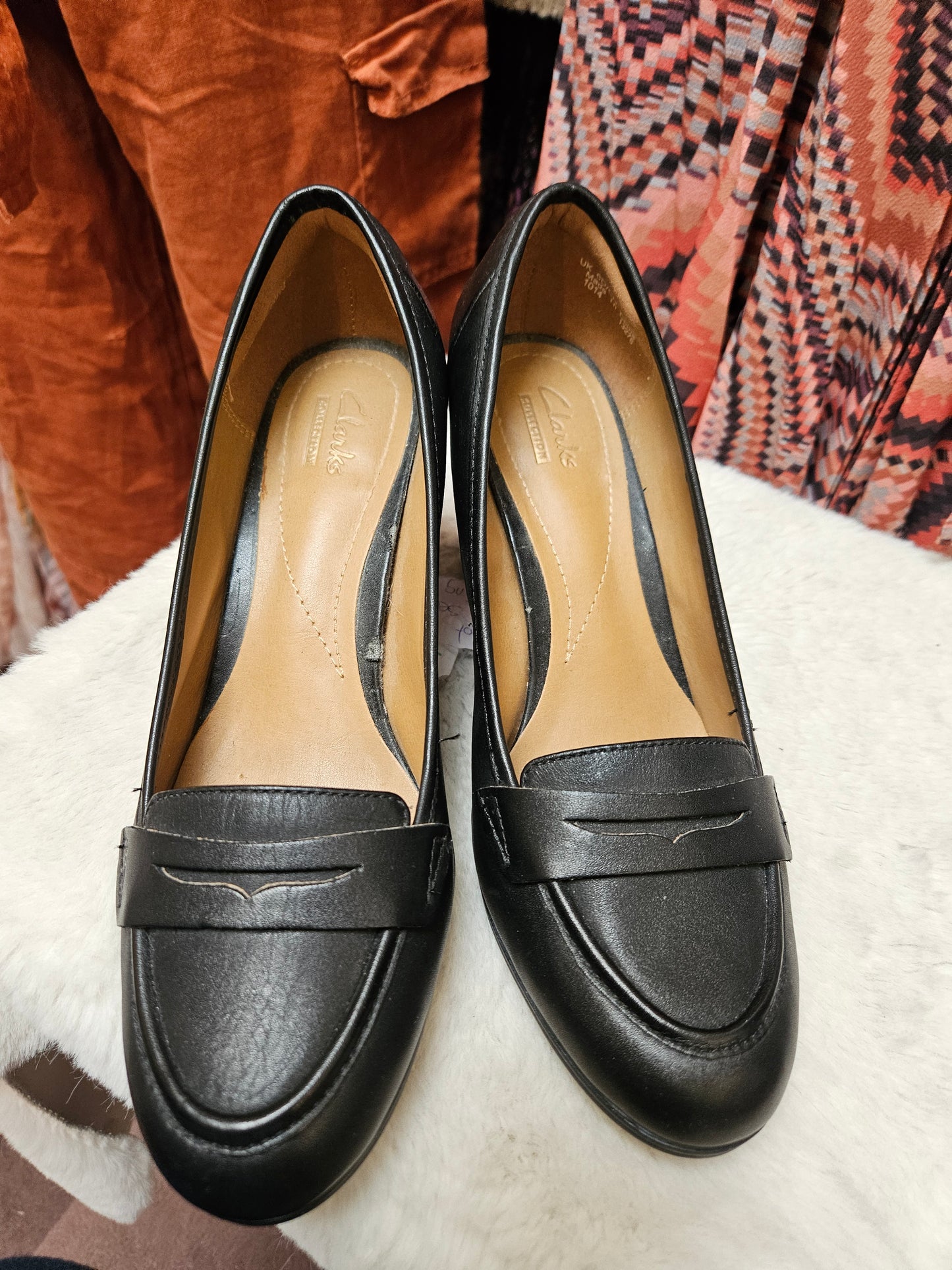 Clarks, block heel pumps, size 6