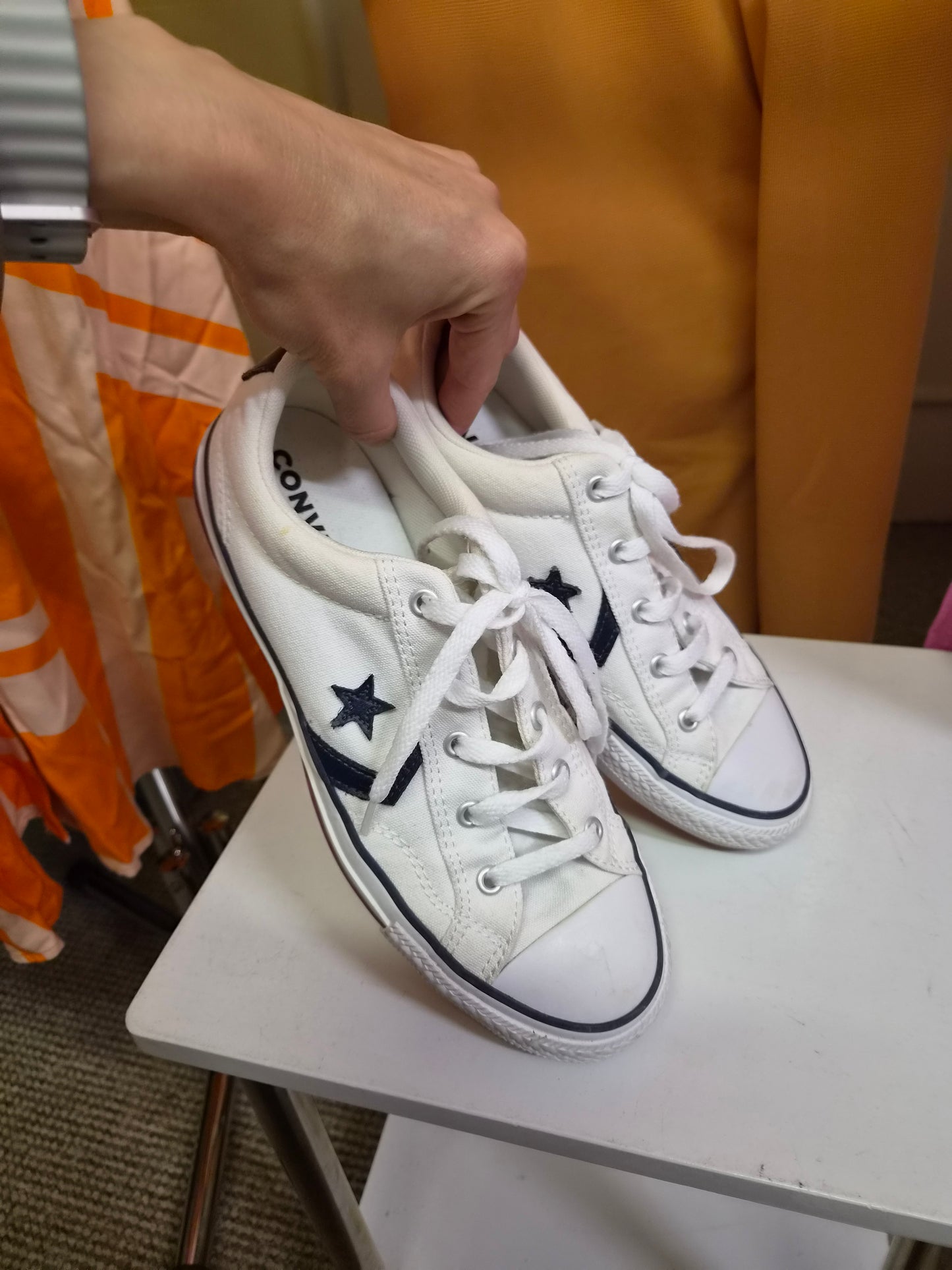 Converse Star Player Ox White low-top sneakers, size 6