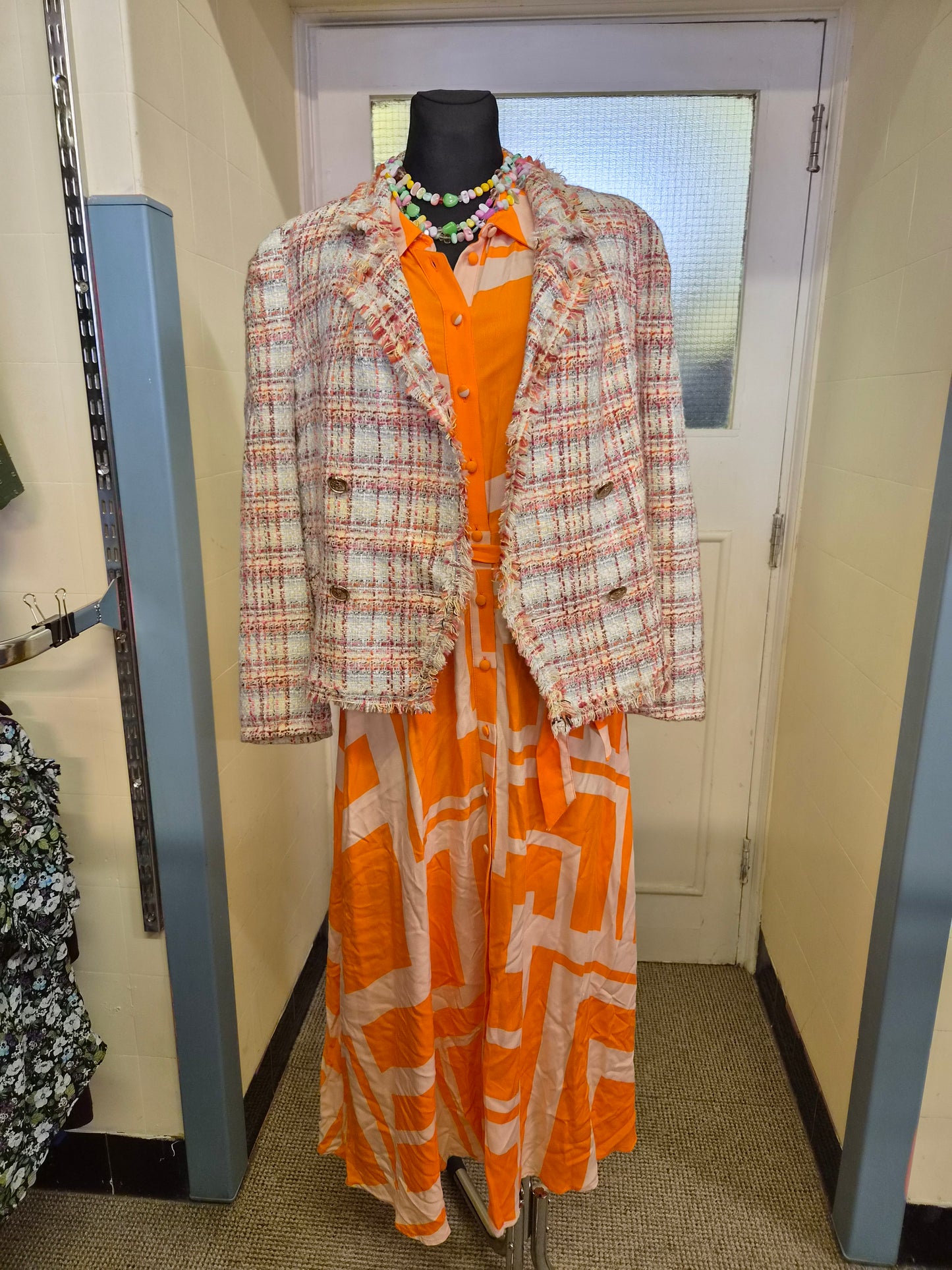 River Island, colourful tweed jacket, size 16