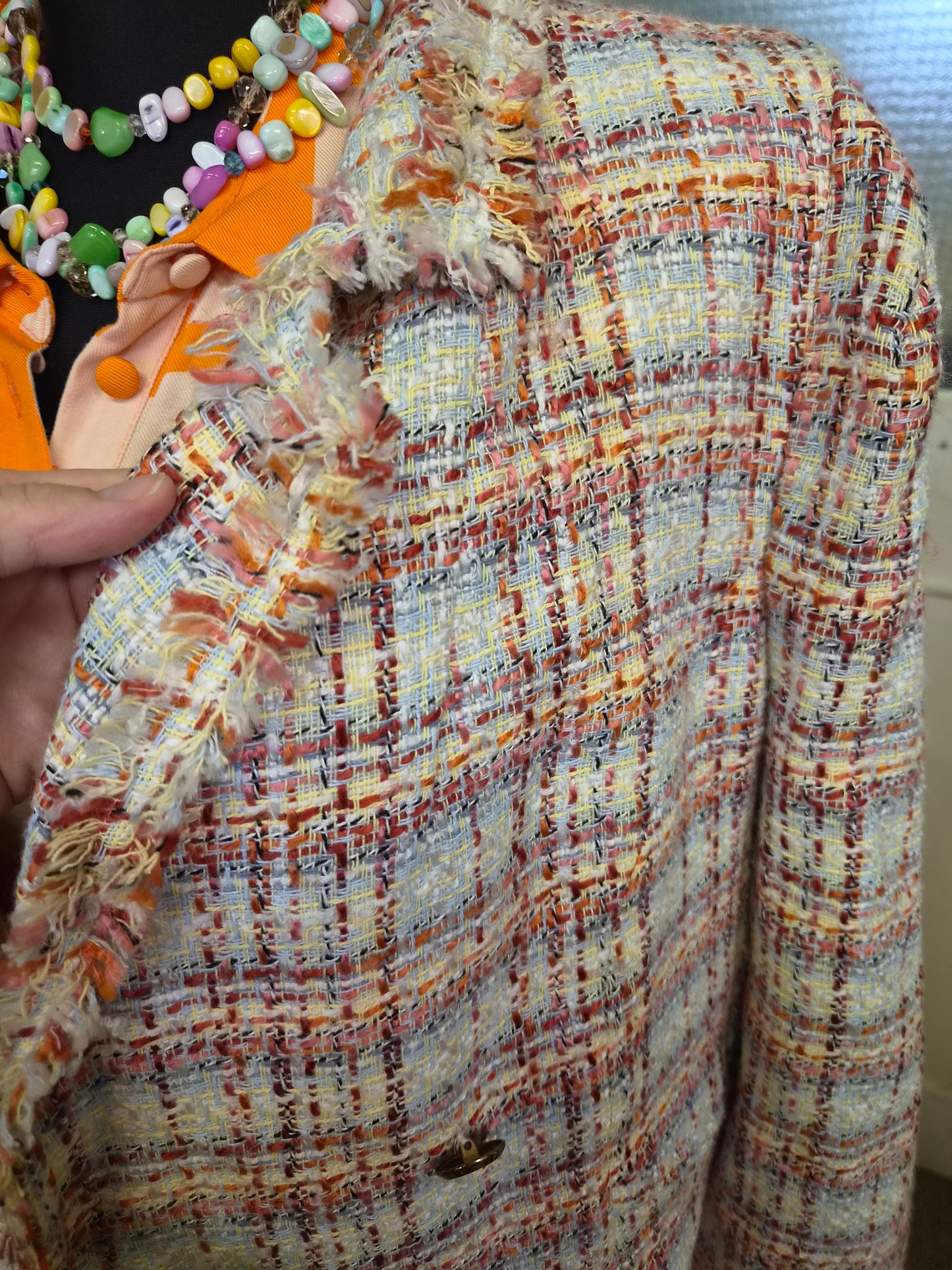 River Island, colourful tweed jacket, size 16