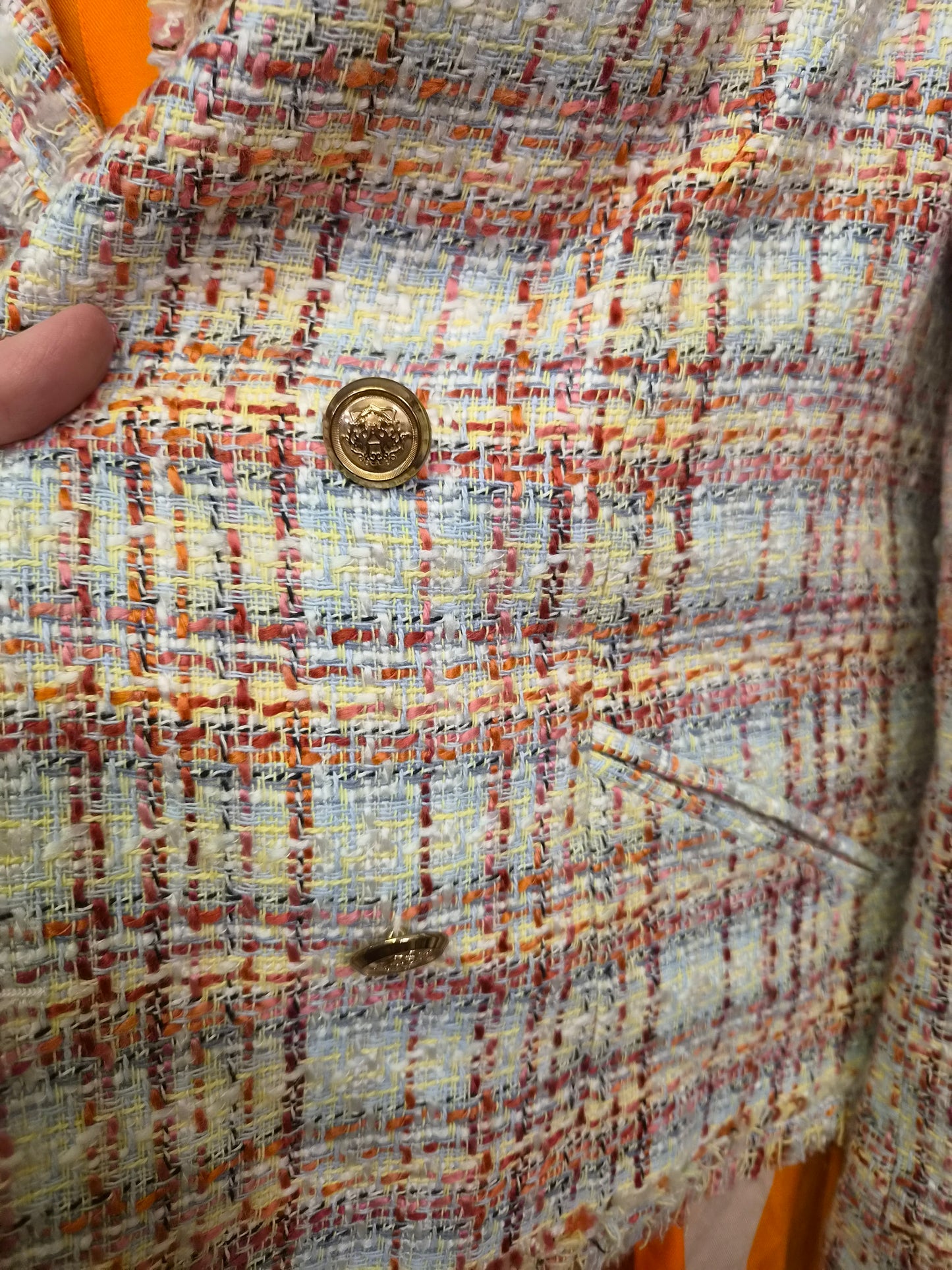 River Island, colourful tweed jacket, size 16