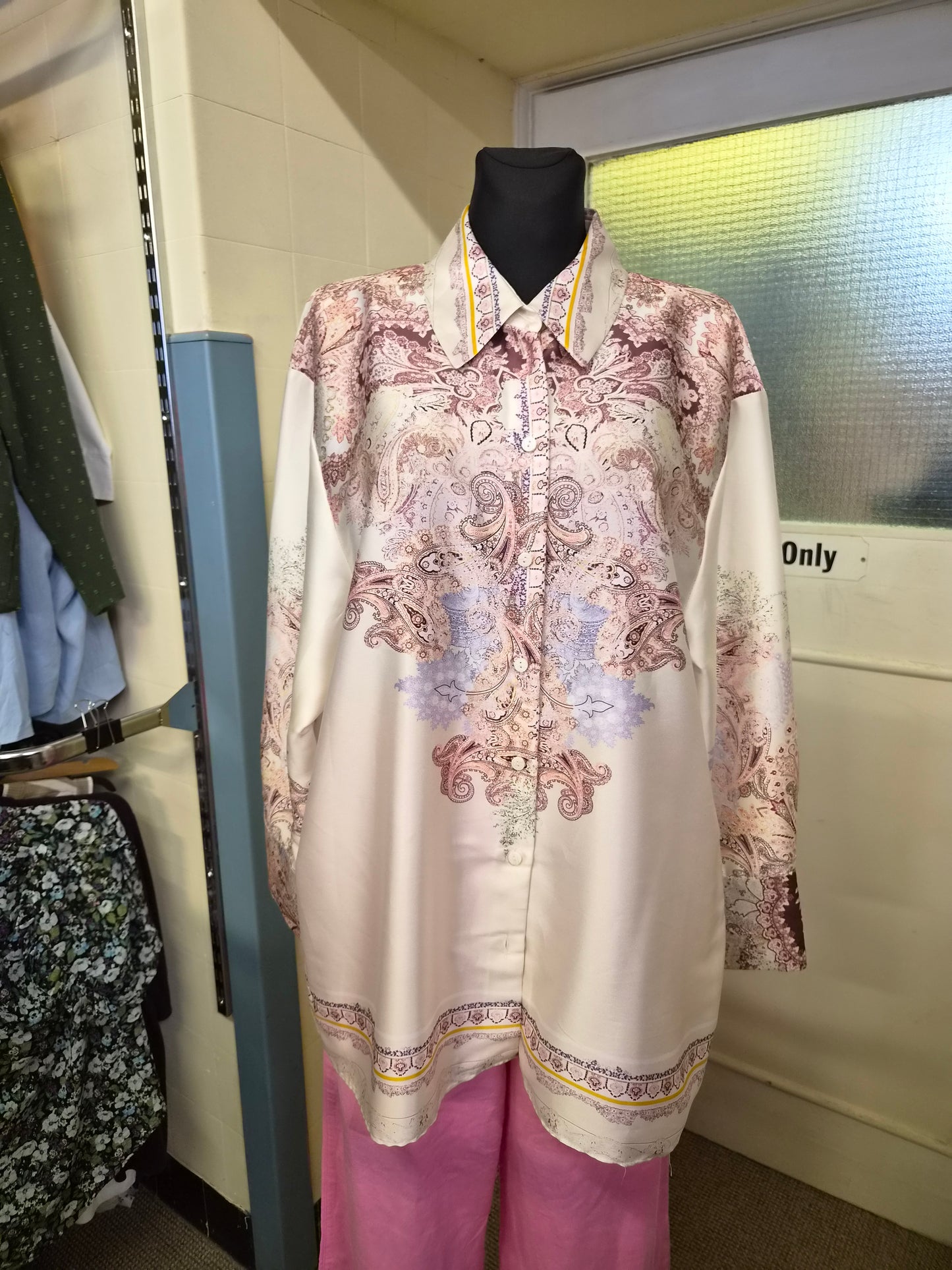 River Island, Pink Paisley Print Shirt, size 16