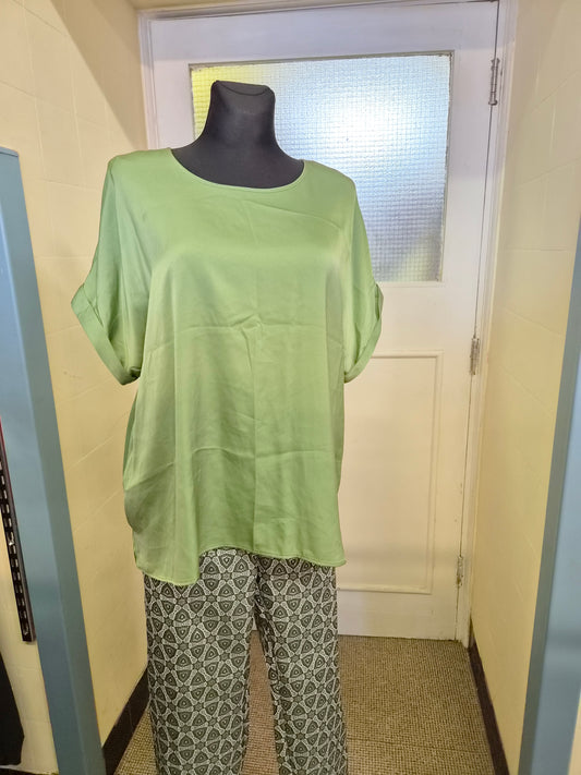 Primark, new, sage green relaxed-fit top, size L