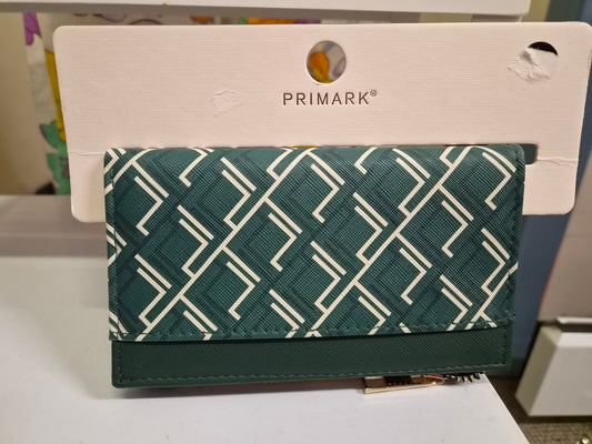 Primark geometric monogram bifold wallet, new