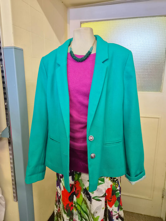 Dunnes, textured single-breasted blazer, size 18