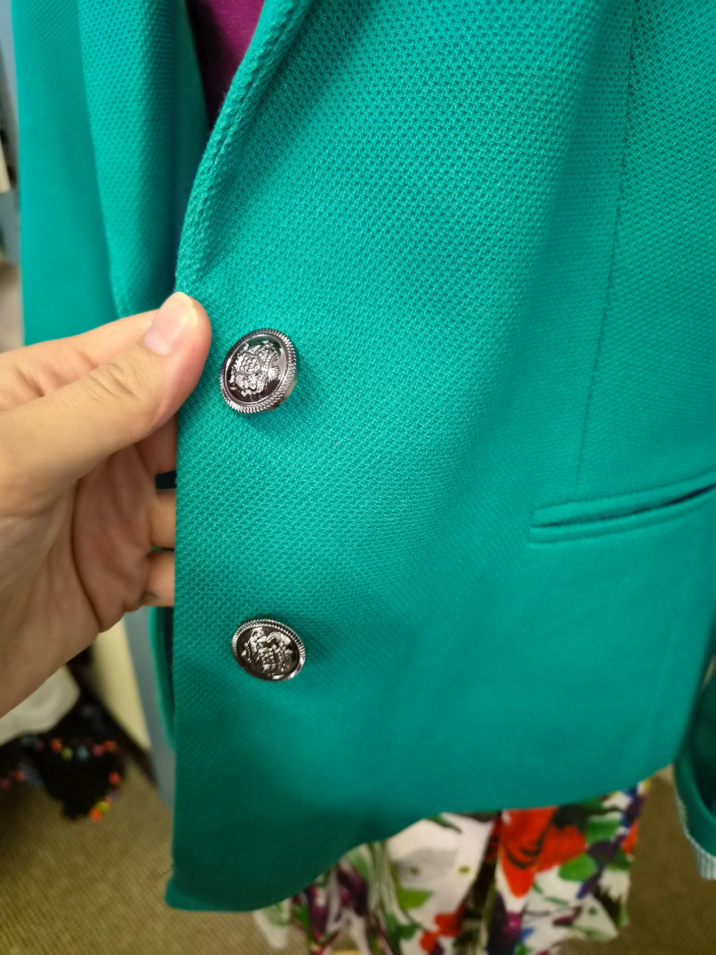 Dunnes, textured single-breasted blazer, size 18