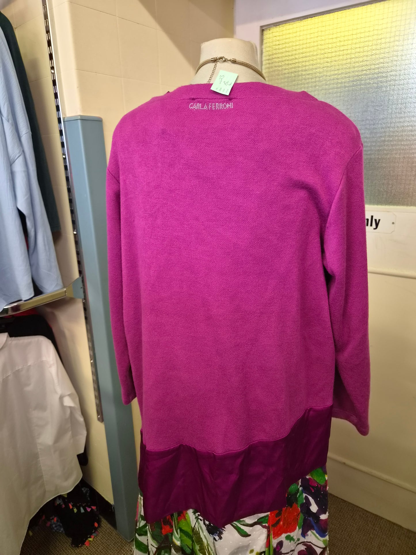 Carla Ferroni, Italian designer, magenta top, size XL