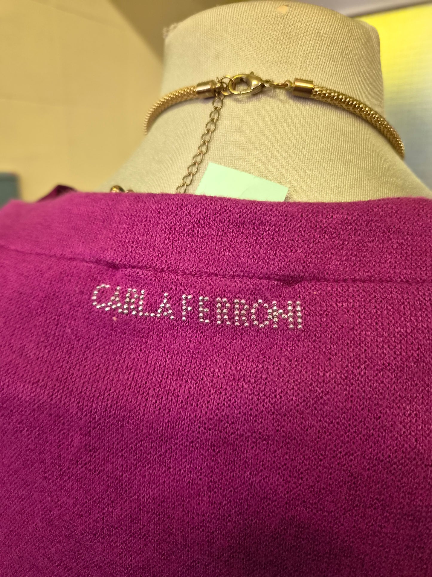 Carla Ferroni, Italian designer, magenta top, size XL