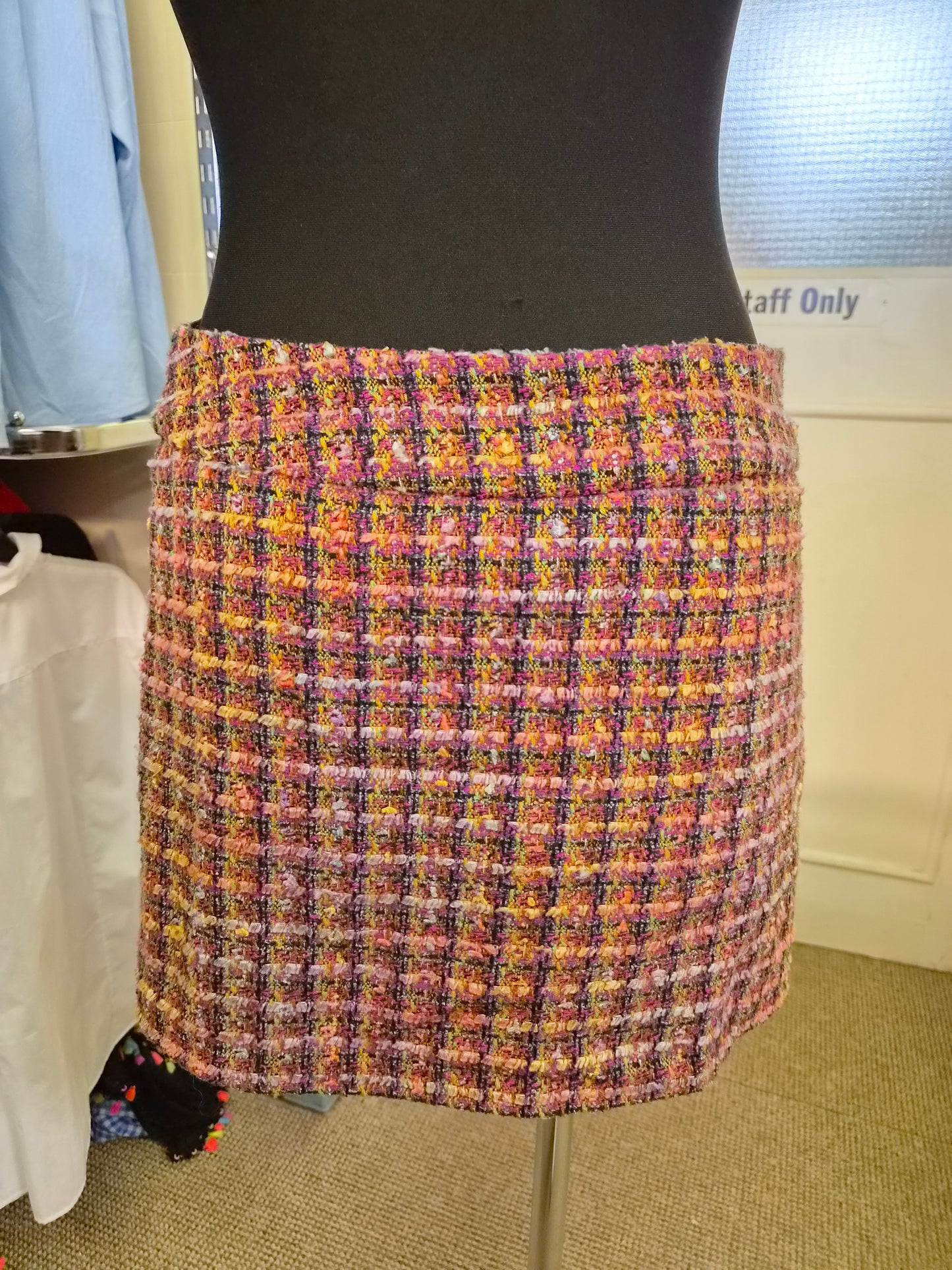 Amisu, multicolour, tweed, mini skirt, size 10