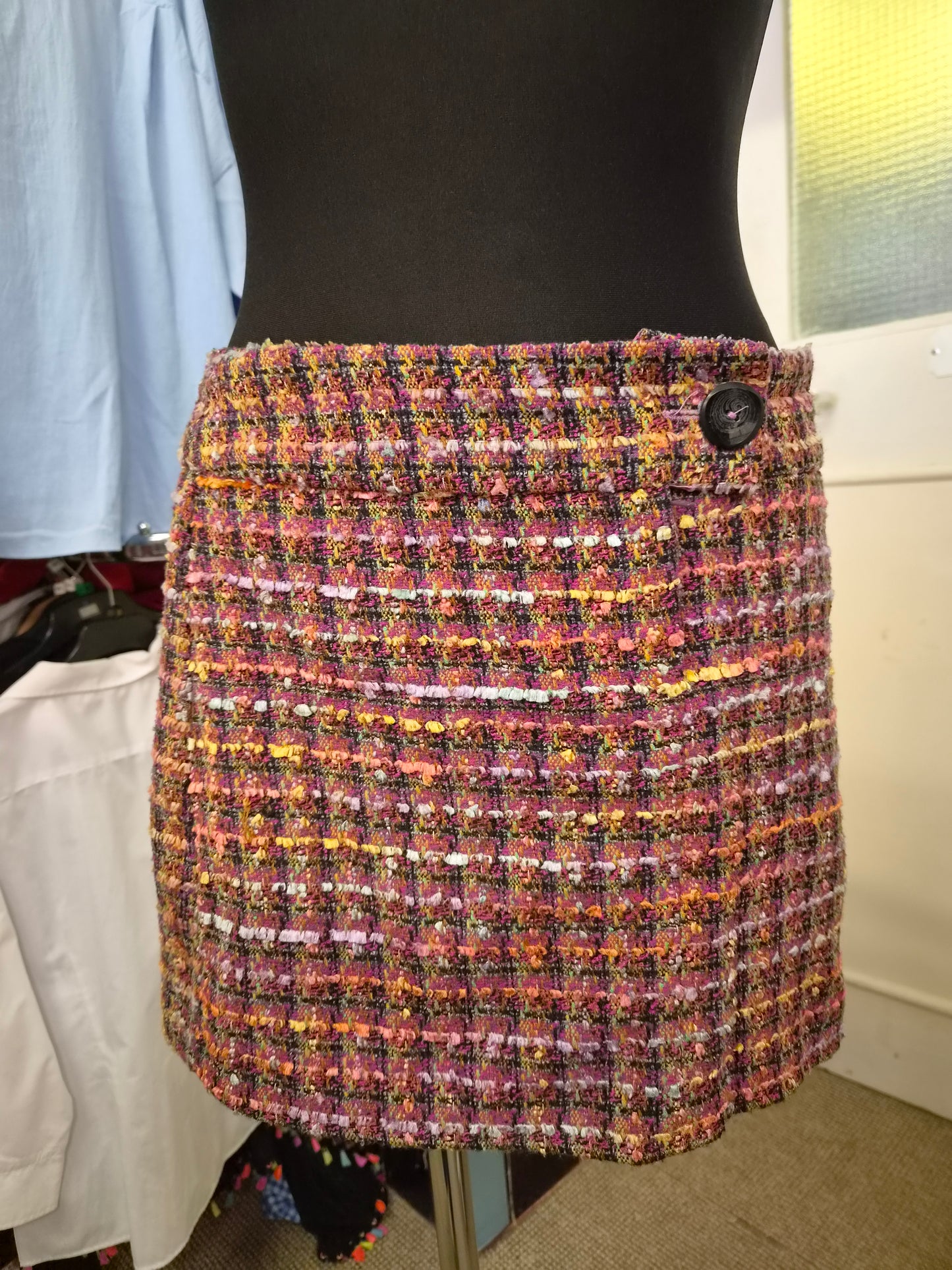 Amisu, multicolour, tweed, mini skirt, size 10
