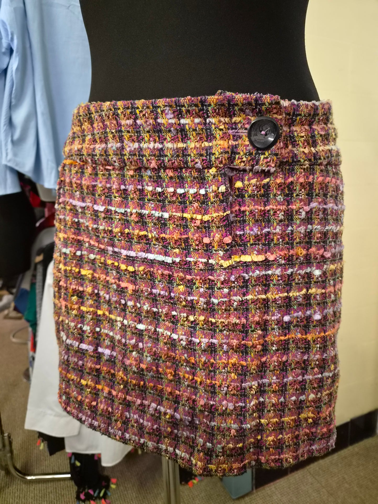 Amisu, multicolour, tweed, mini skirt, size 10
