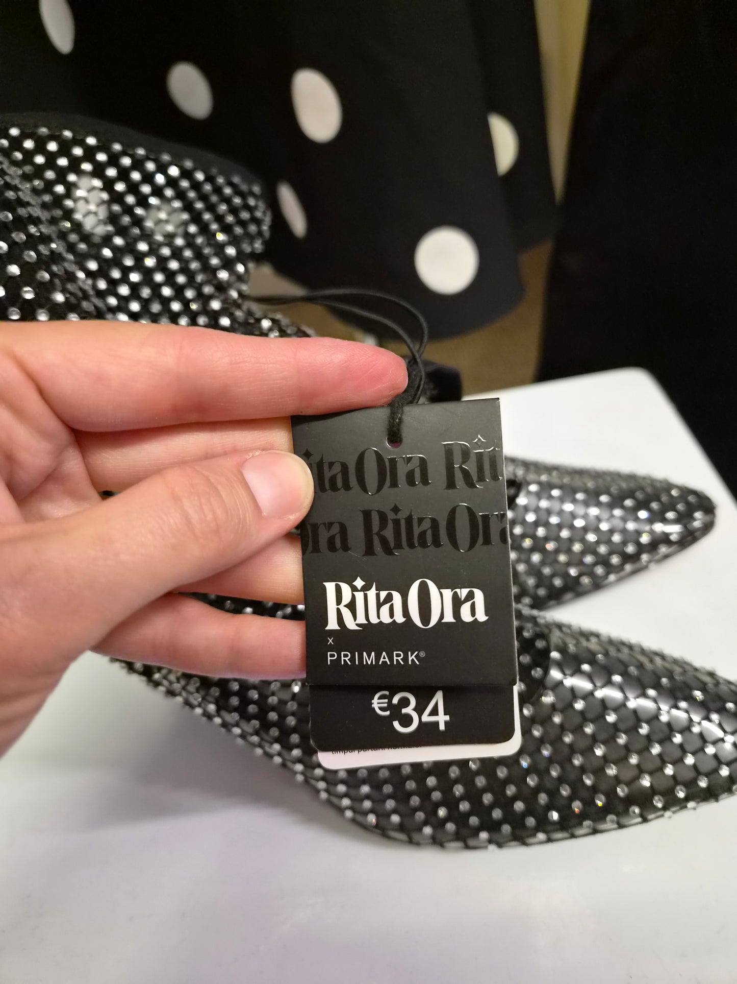 Primark x Rita Ora Rhinestone Mesh Heeled Ankle Boots, new, size 5