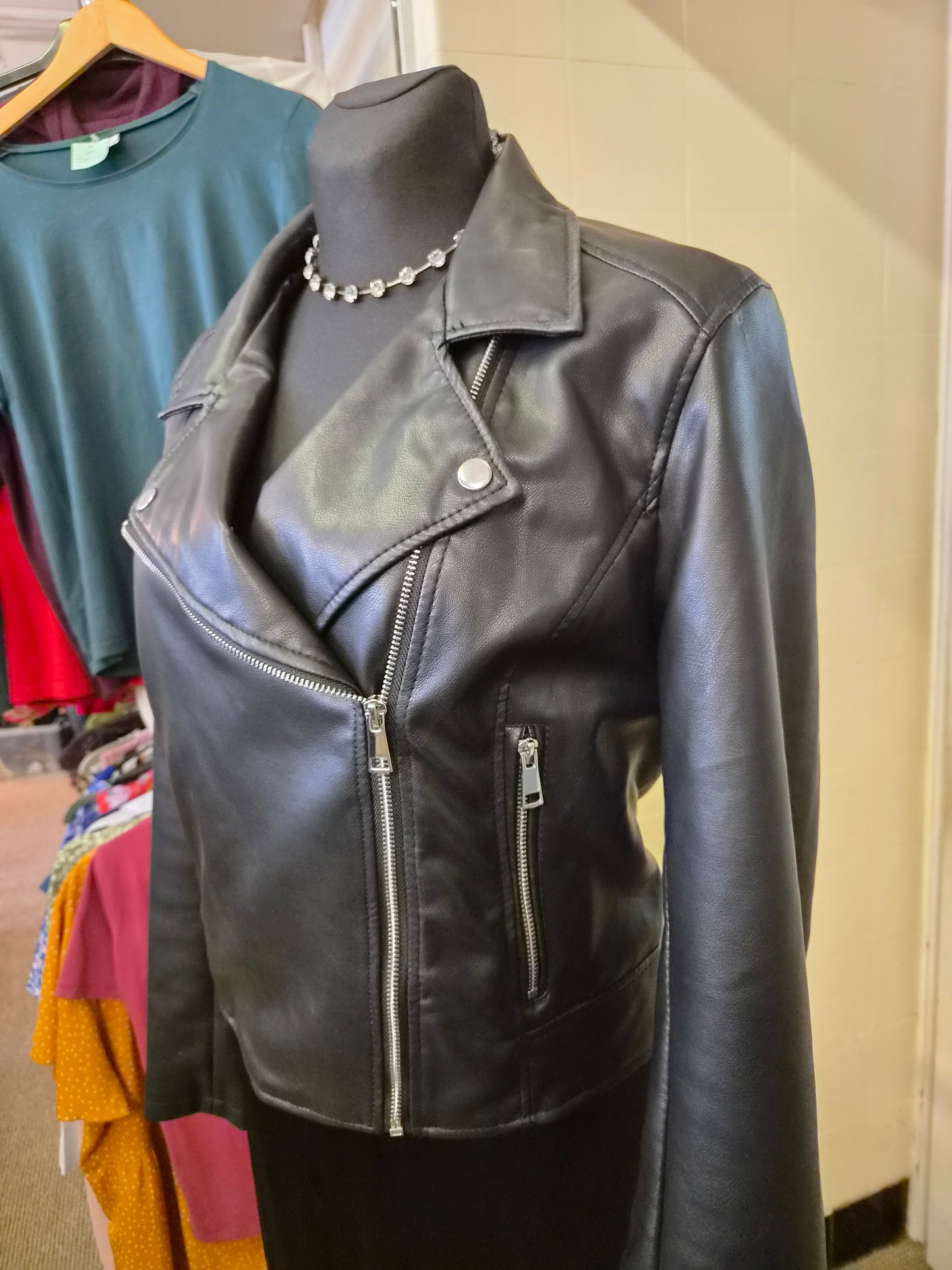 Primark, Faux leather, biker jacket, size 14