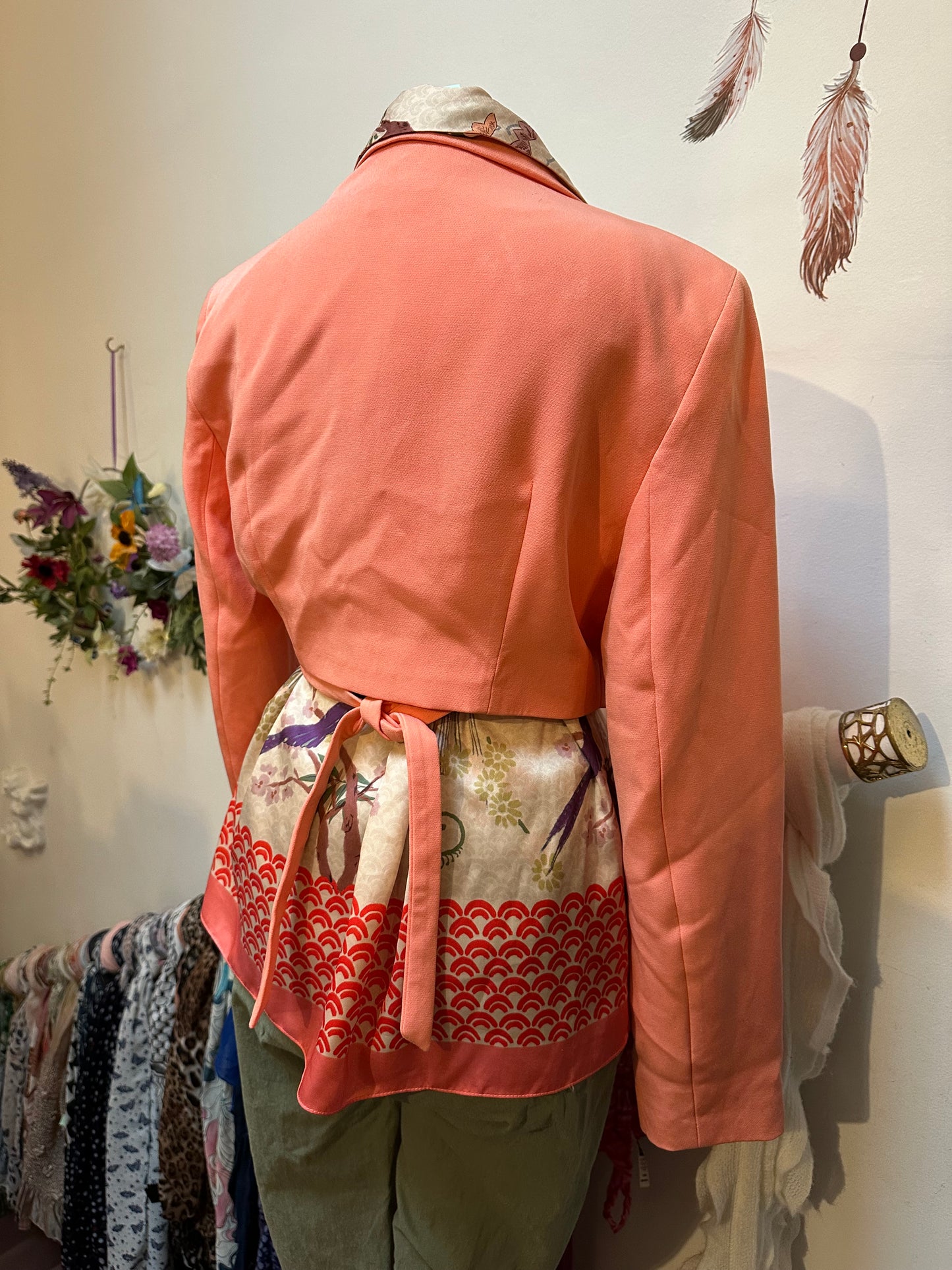 Primark Coral Crop Wrap Blazer Size M