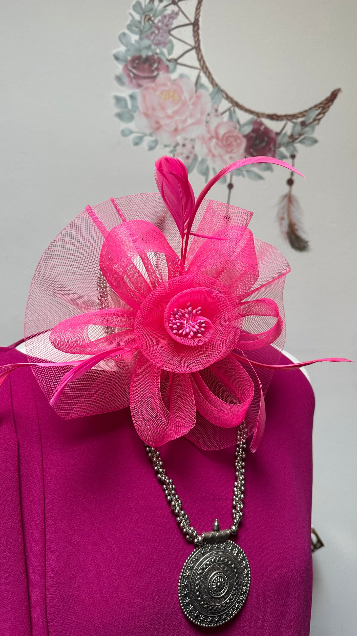 Hot Pink Fascinator