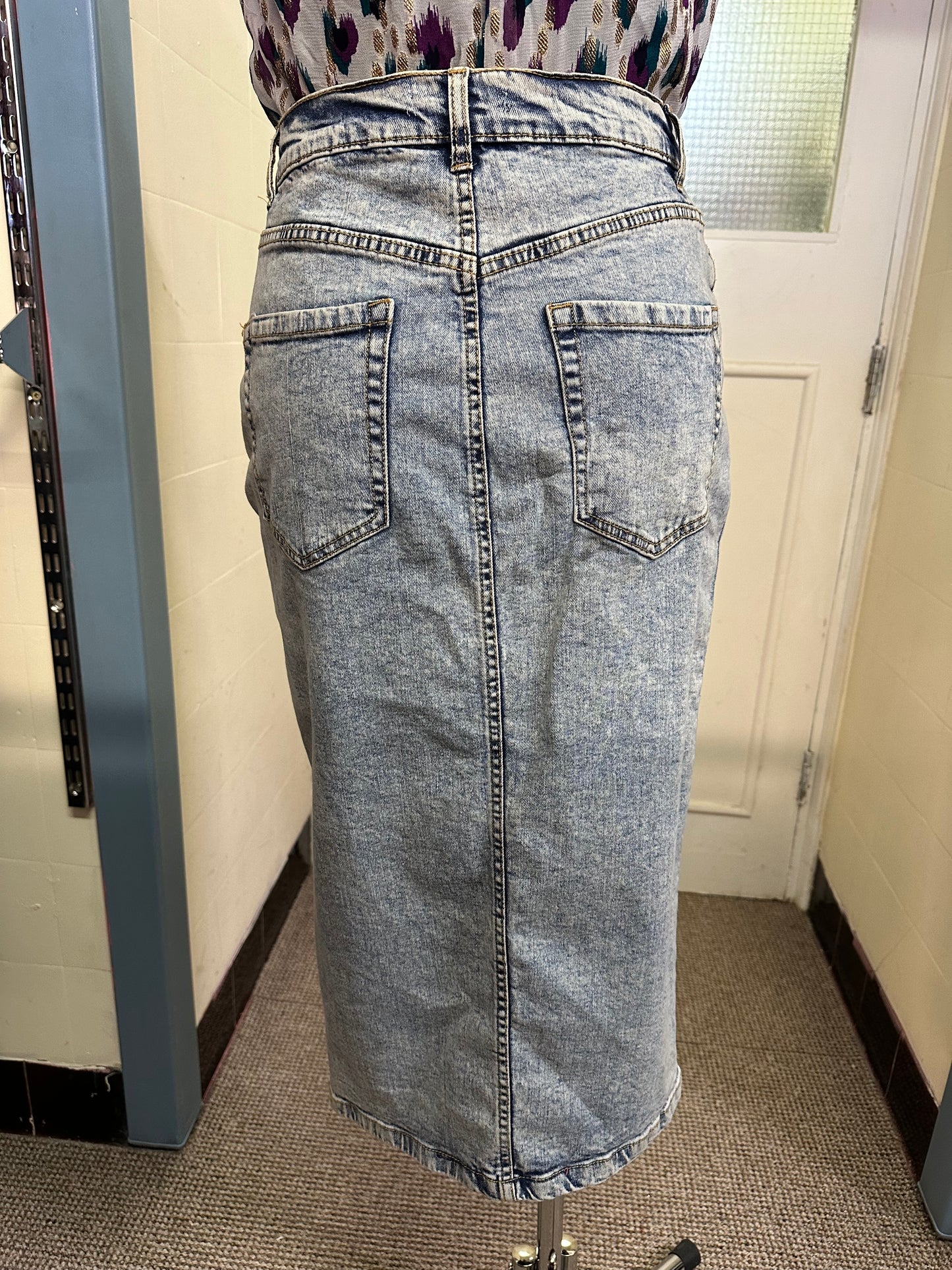 Dunnes Denim Front Split Skirt Size 10