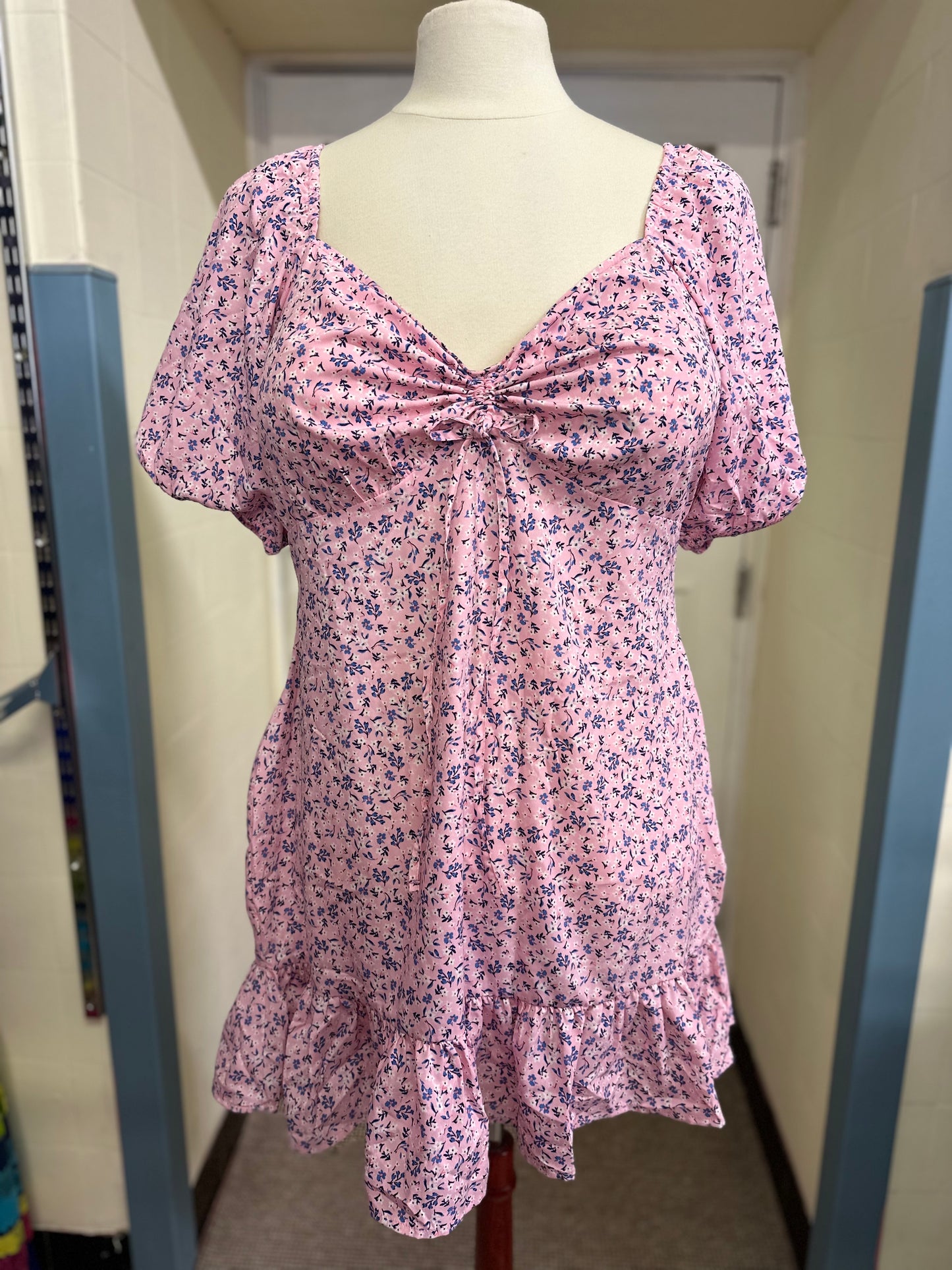 Boohoo Pink Floral Dress, Size 20