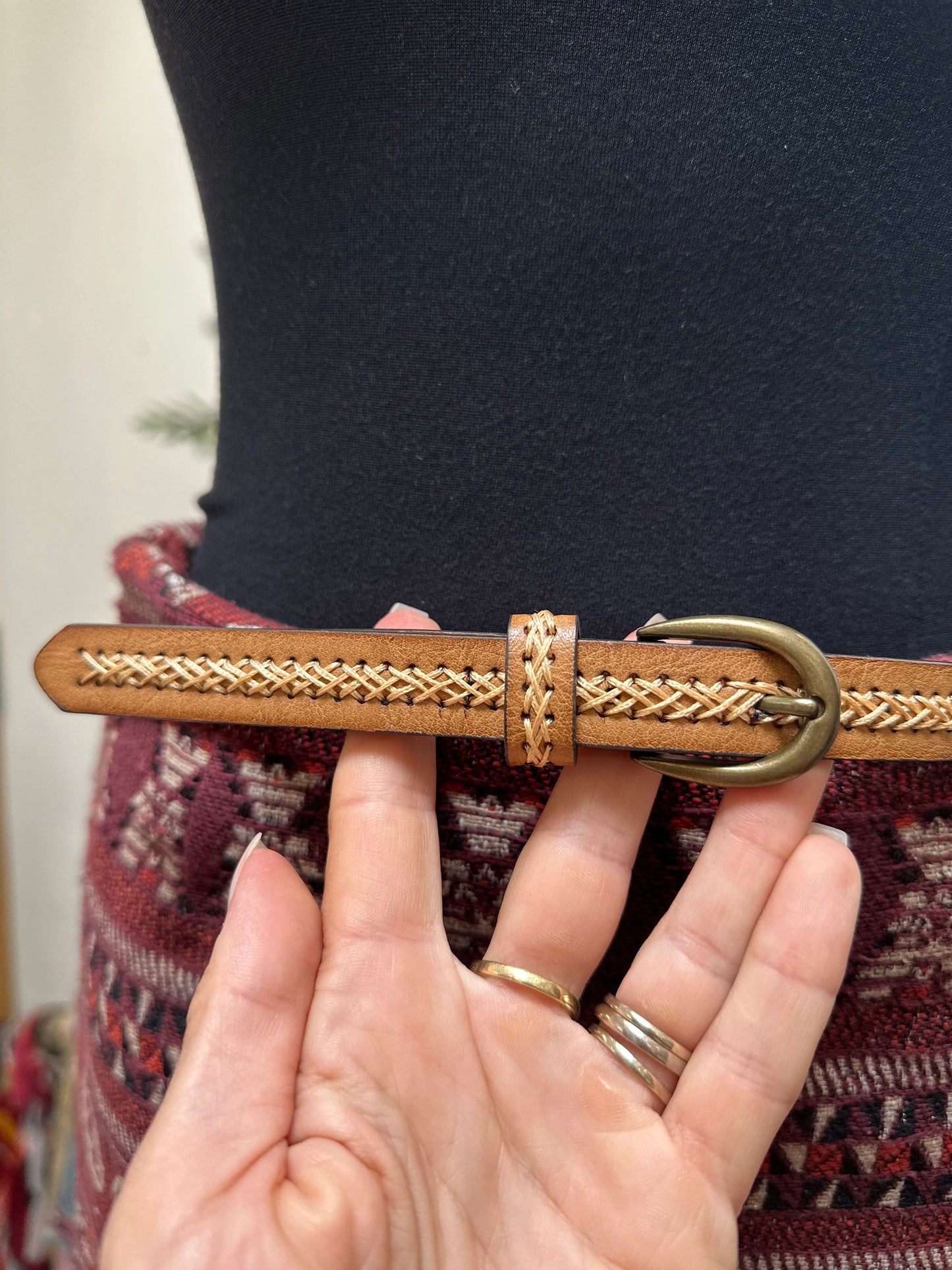Tan & Beige Belt Size S