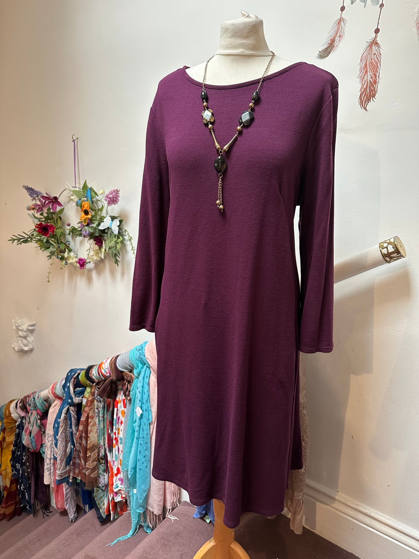 Roman Purple Dress with Pockets Size 16