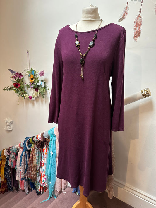 Roman Purple Dress with Pockets Size 16