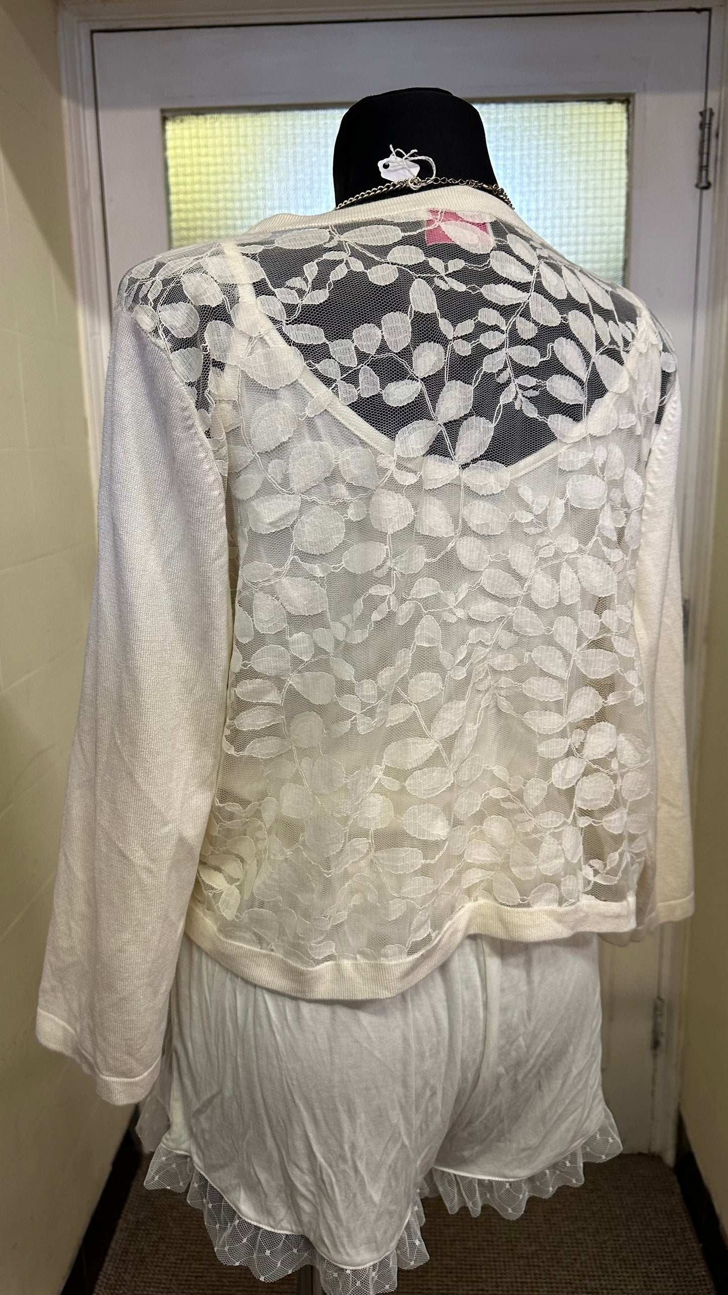 Libra Off White Ornate Cardigan Best Fit Size M/L