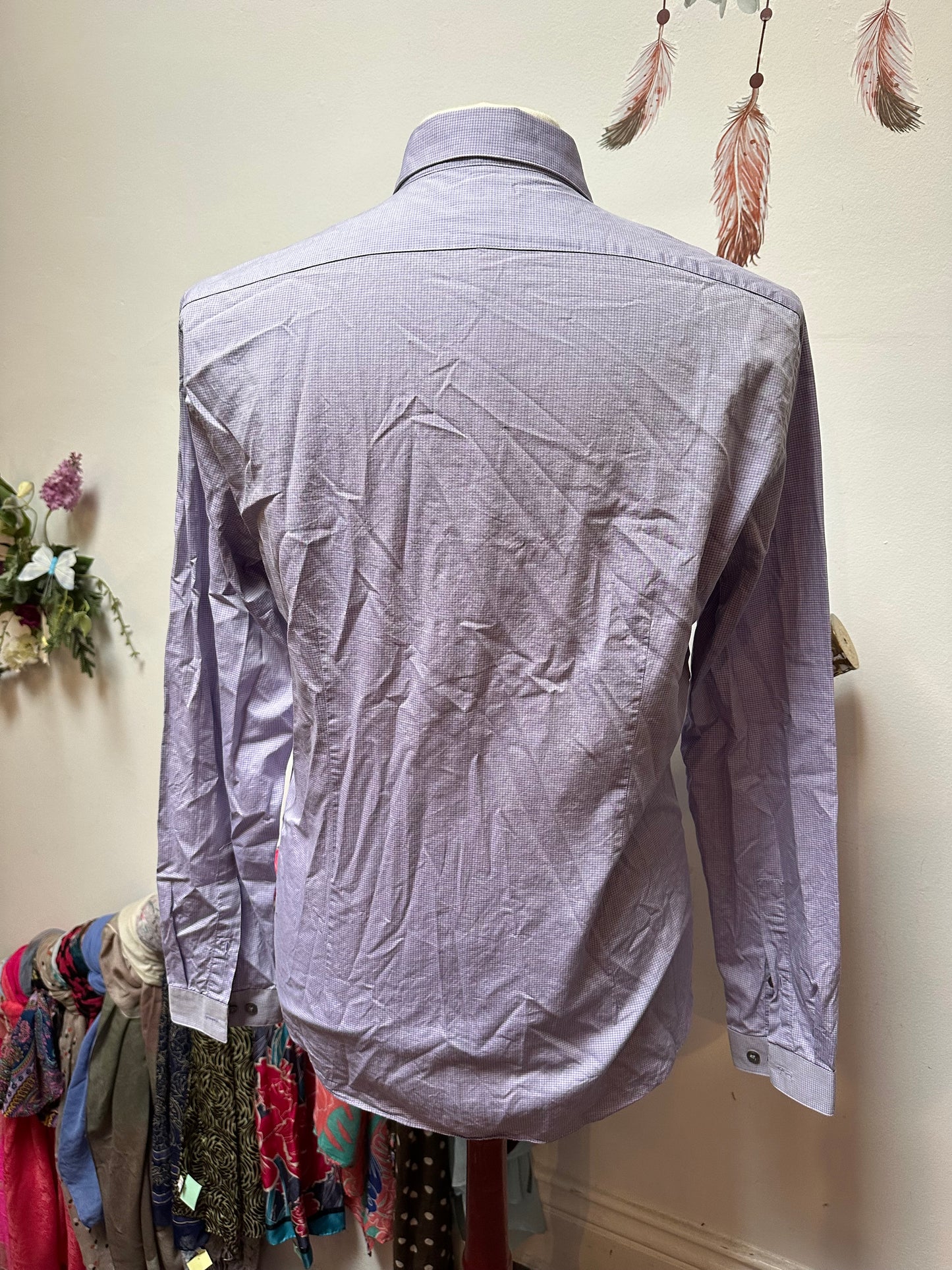 Designer Calvin Klein Lavender 100% Cotton Shirt Best Fit Size L