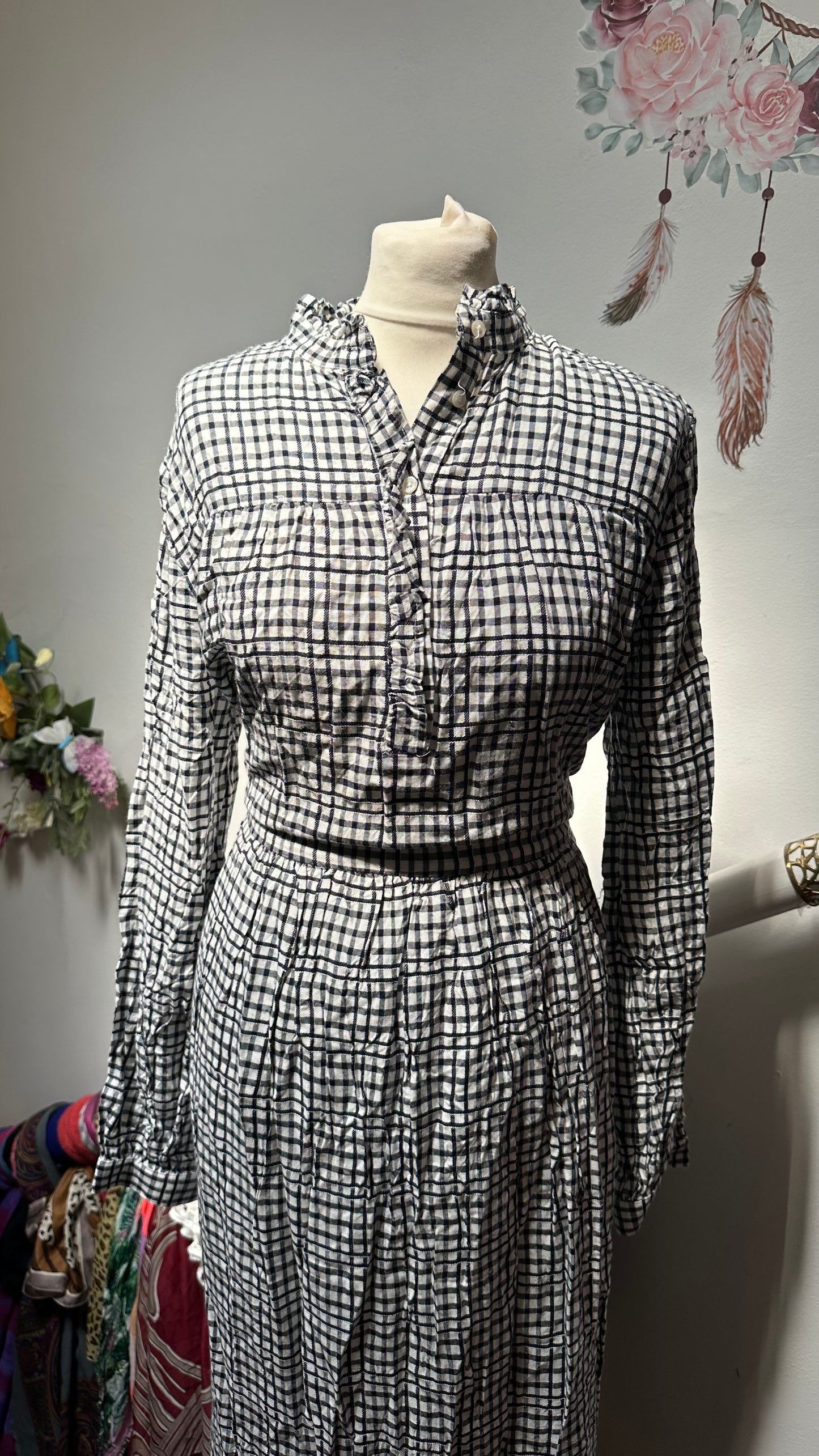 Great Plains Fully Lined Gingham Maxi Size 16