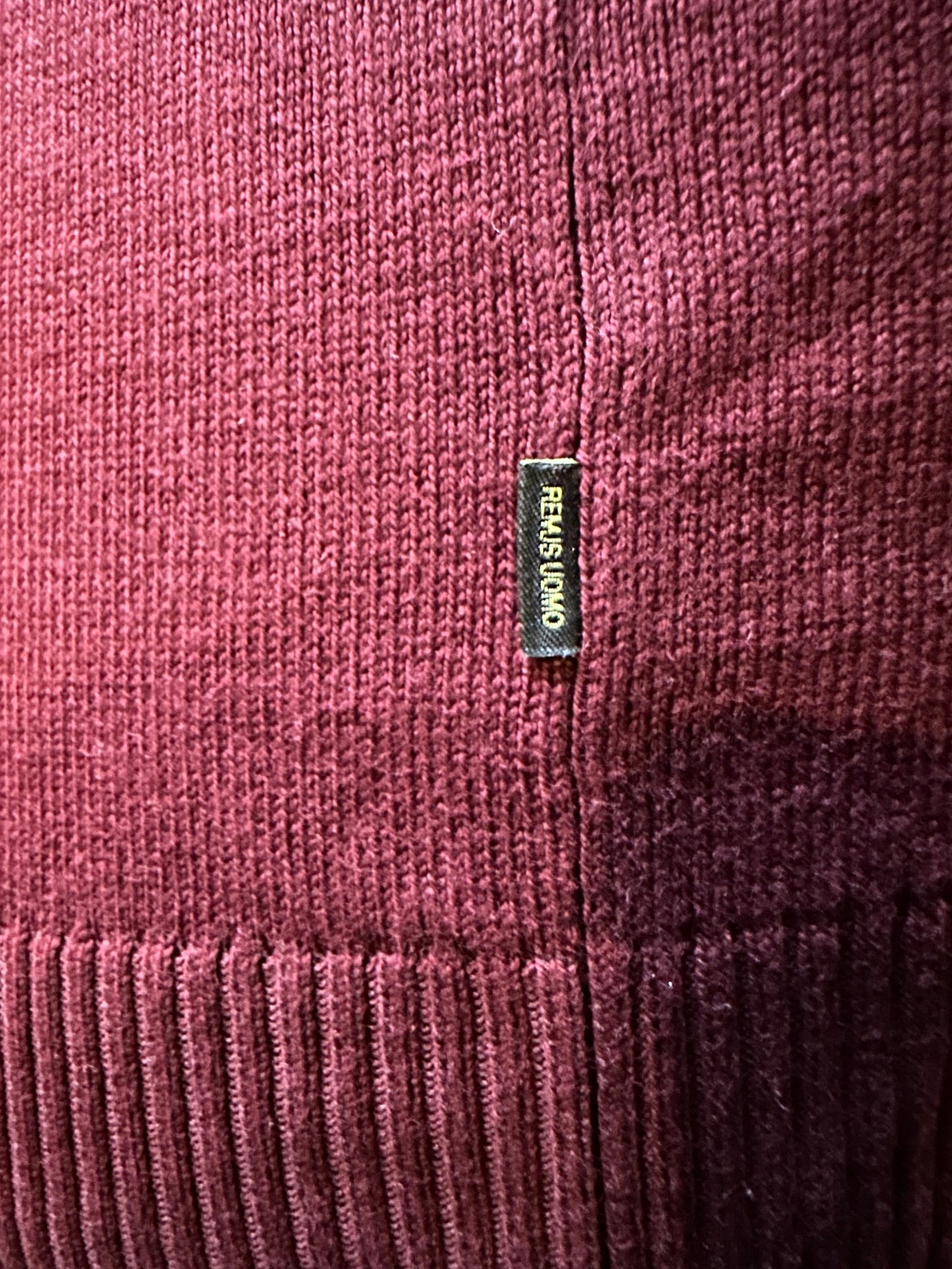 Remus Uomo 90% Cotton Burgundy Sweater Size M