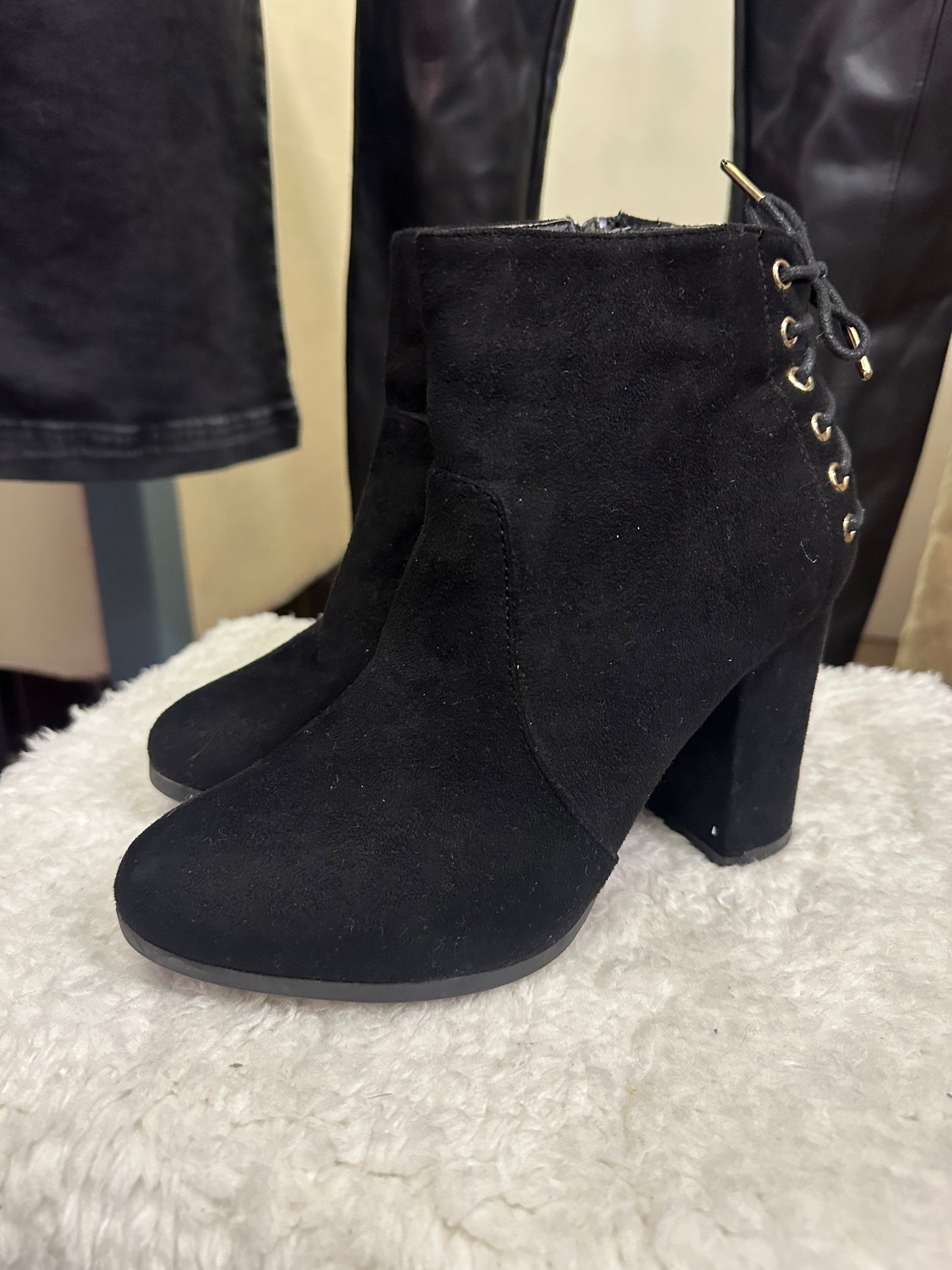 Black Lace Up Boots Size 3.5