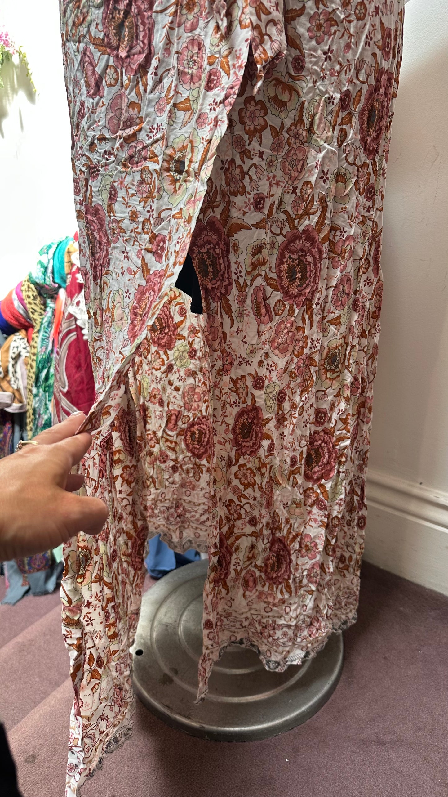 Boho Style Wrap Dress with frontal Slit Size S