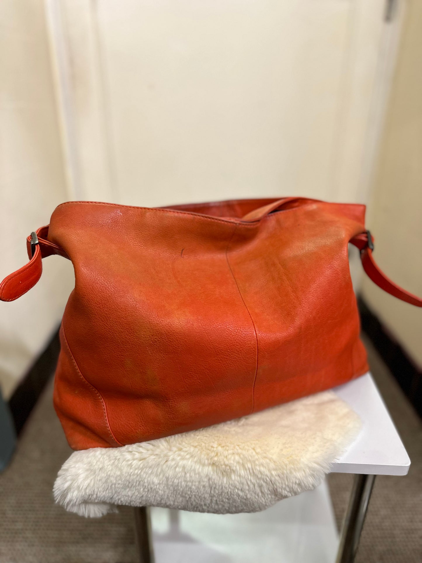 Designer Yoshi Real Leather Orange Bag Some signs or wear but will look great after a good polish