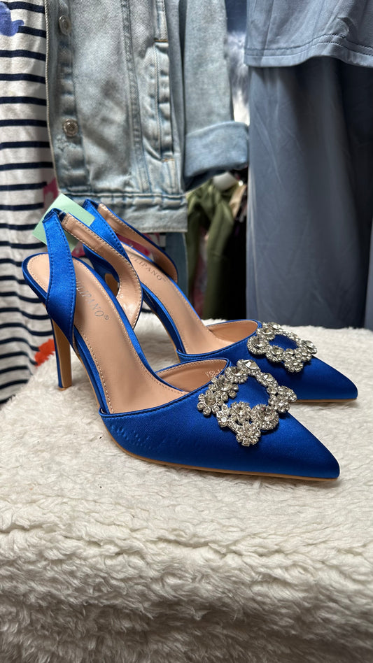 Royal Blue Sparkle Heels As New Size 6.5 (EU 40)
