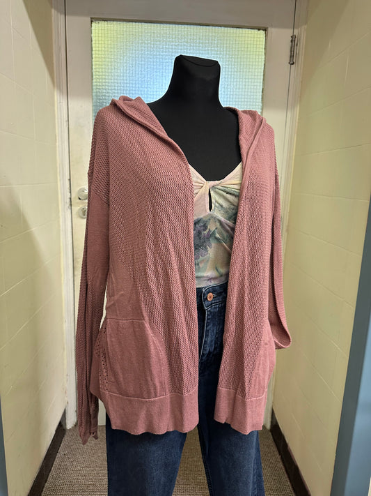 Lululemon Blush Pink Open Back Hooded Cardigan Size S