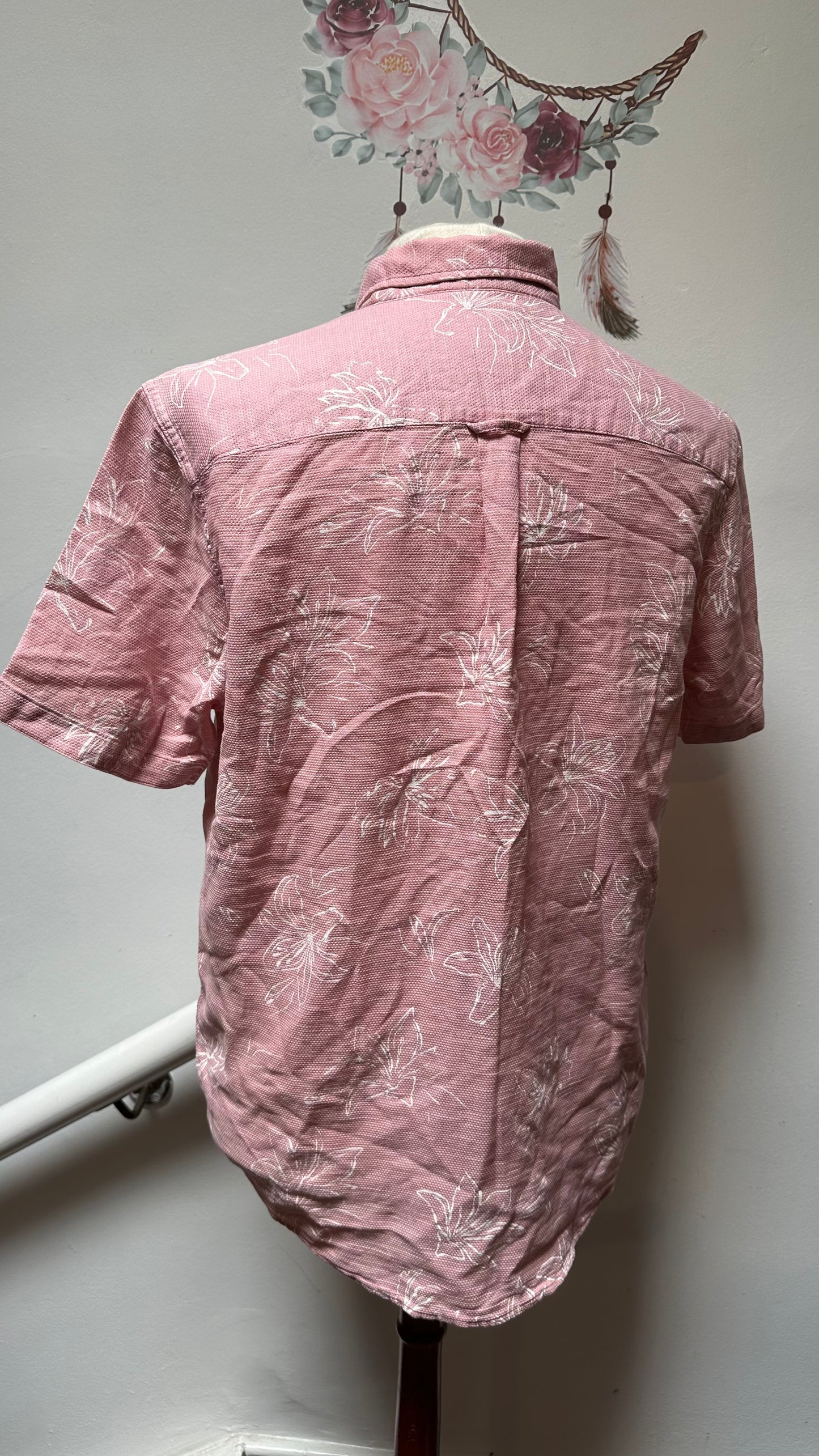Next Pink Shirt Size L 100% Cotton