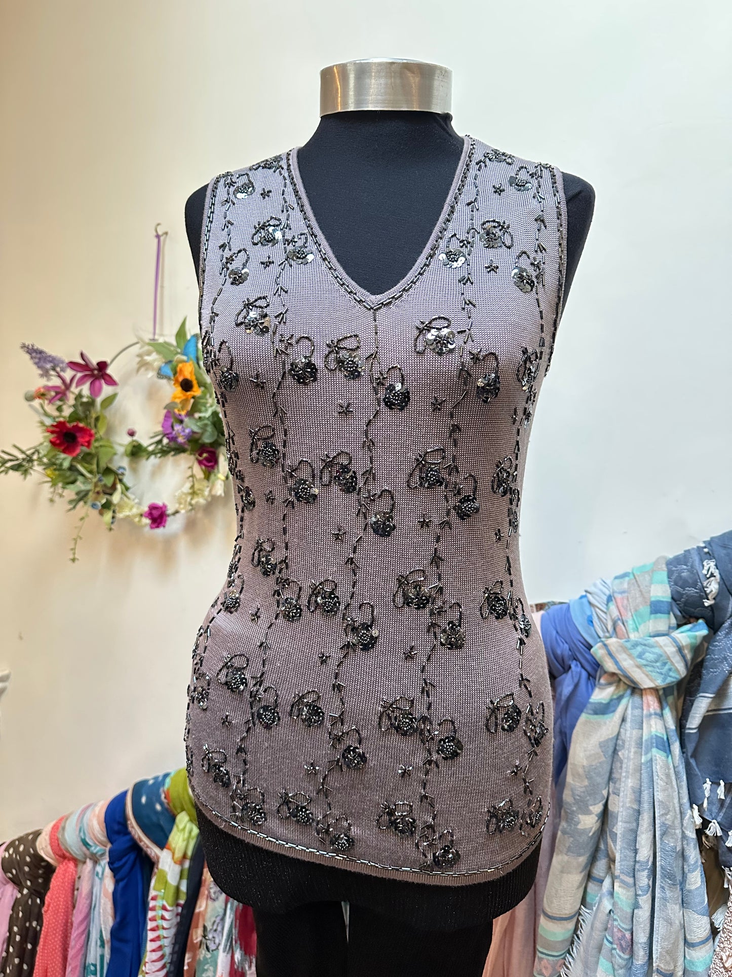 Designer J. Taylor Embellished Top Size M