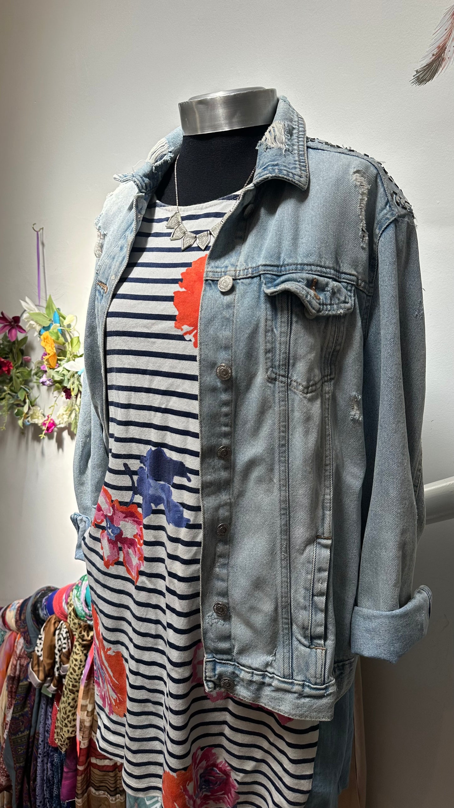 New Look Sparkle Denim Jacket Size 12