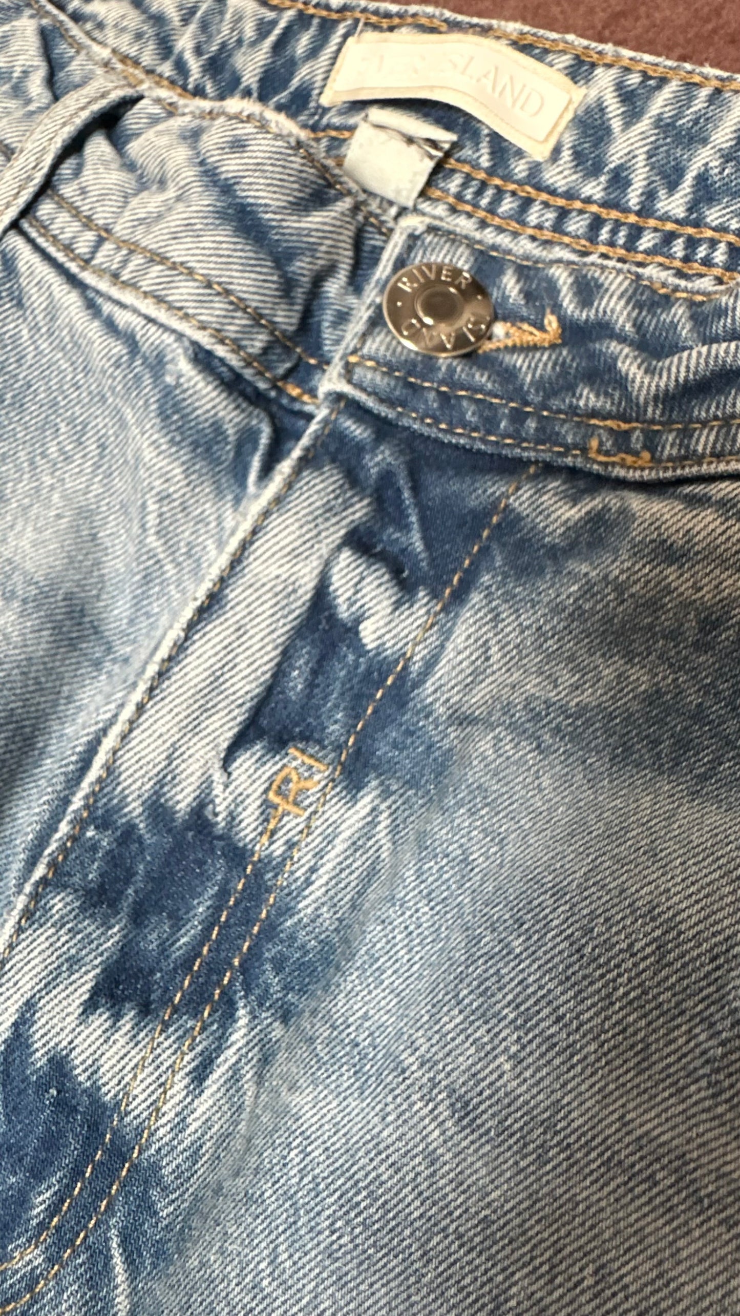 River Island Bootcut High Waist Distressed Denim Size 14 Jeans