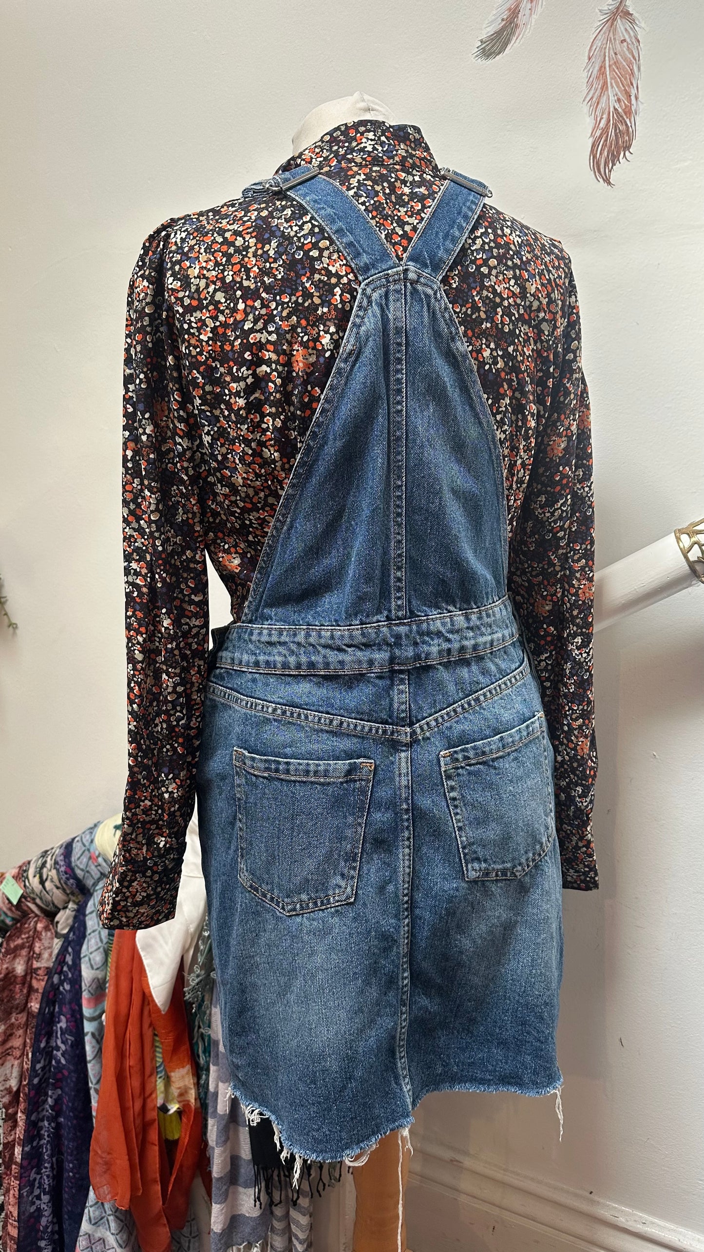 F&F Denim Dungaree Dress Size 10