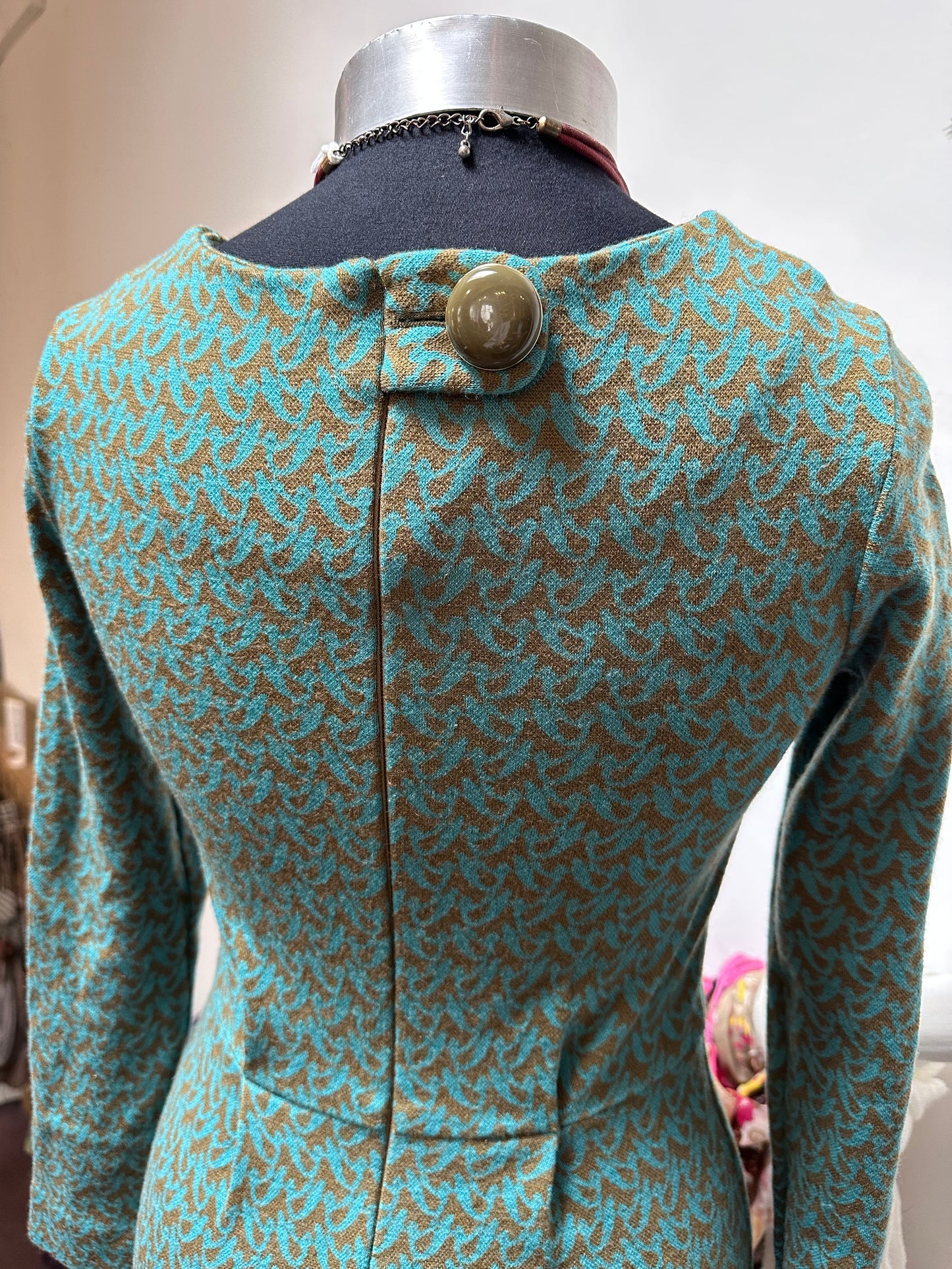 Designer Orla Kiely 100% Wool Retro Dress Size 8