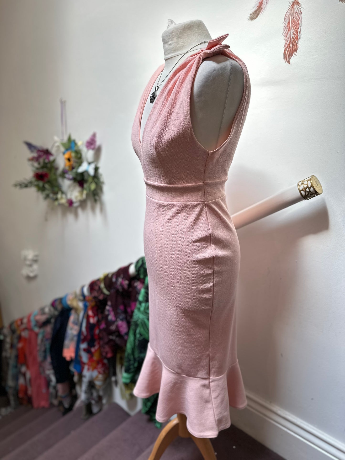 Boohoo Blush Pink Mermaid Dress Size S