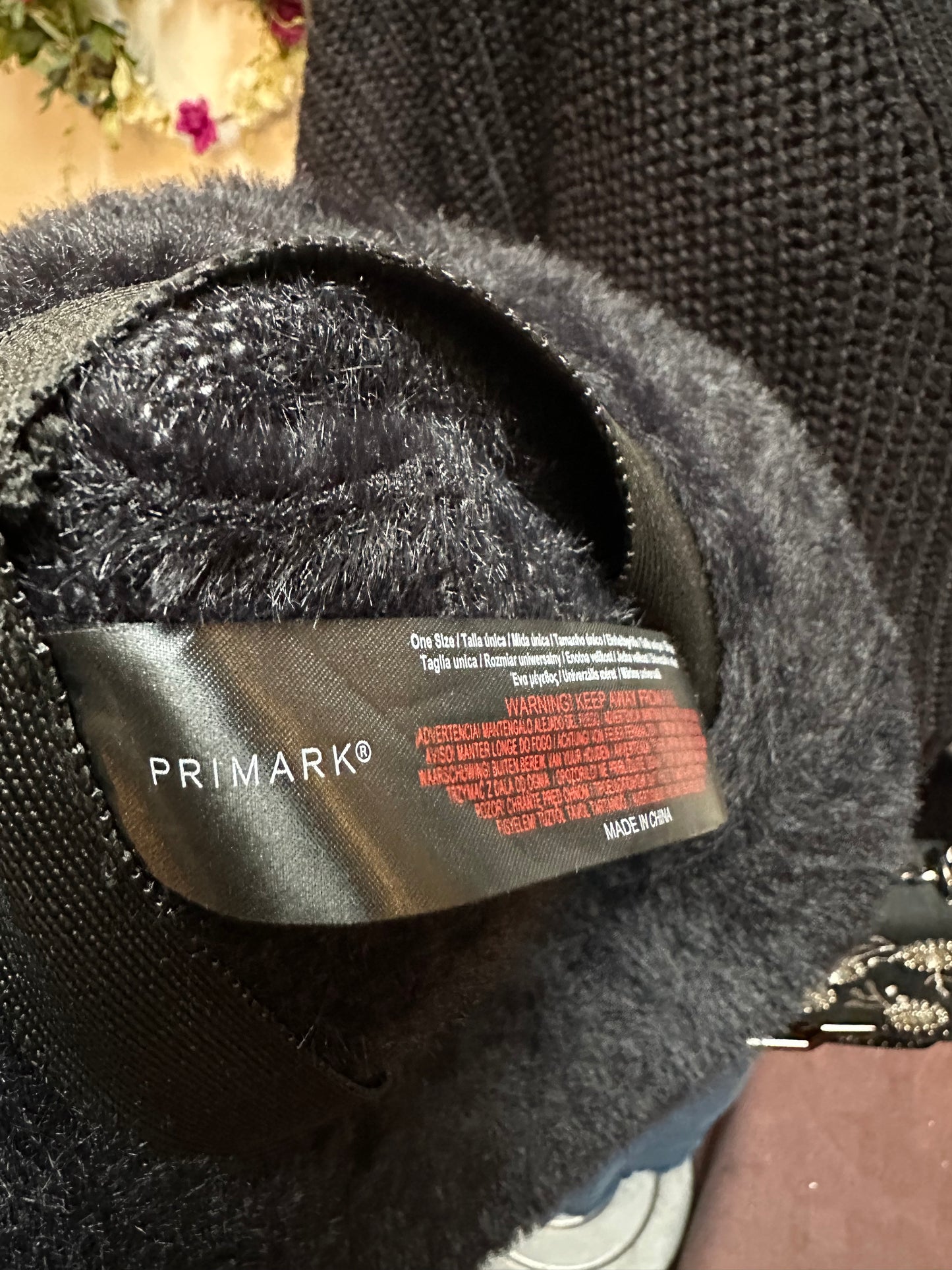Primark Black Fluffy Bucket Hat