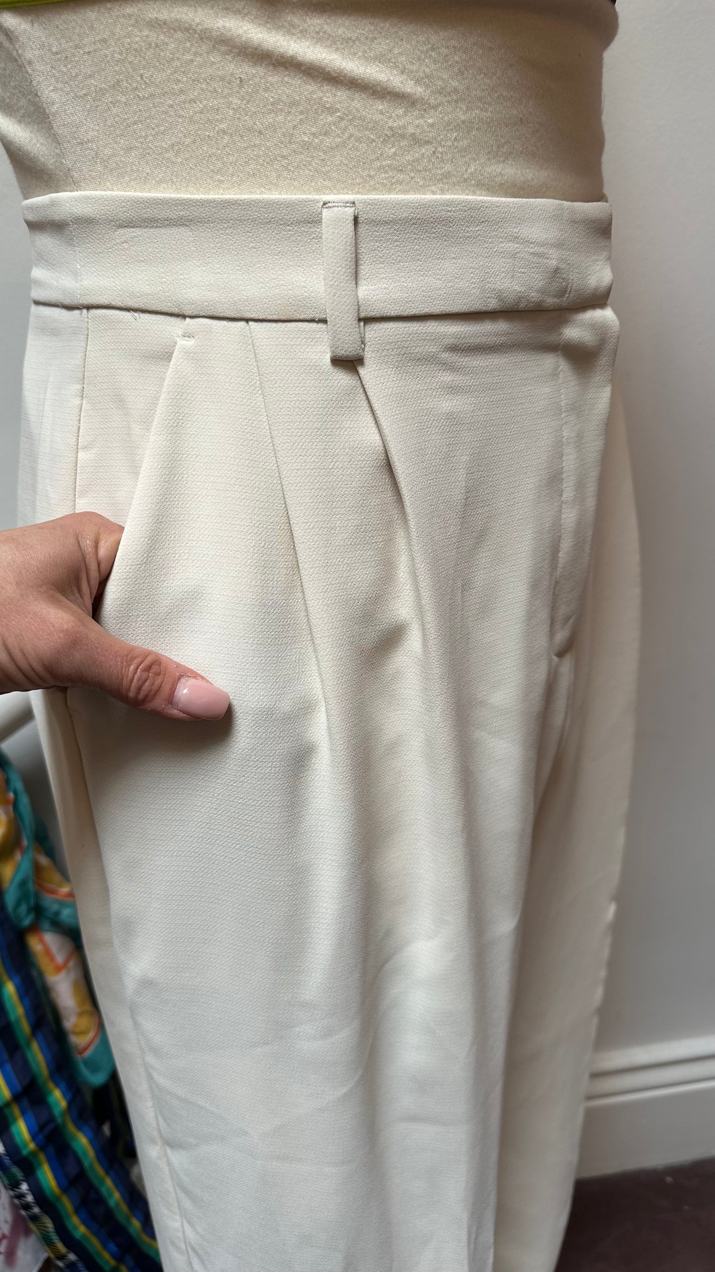 F&F Cream Tailored Trousers Size 16