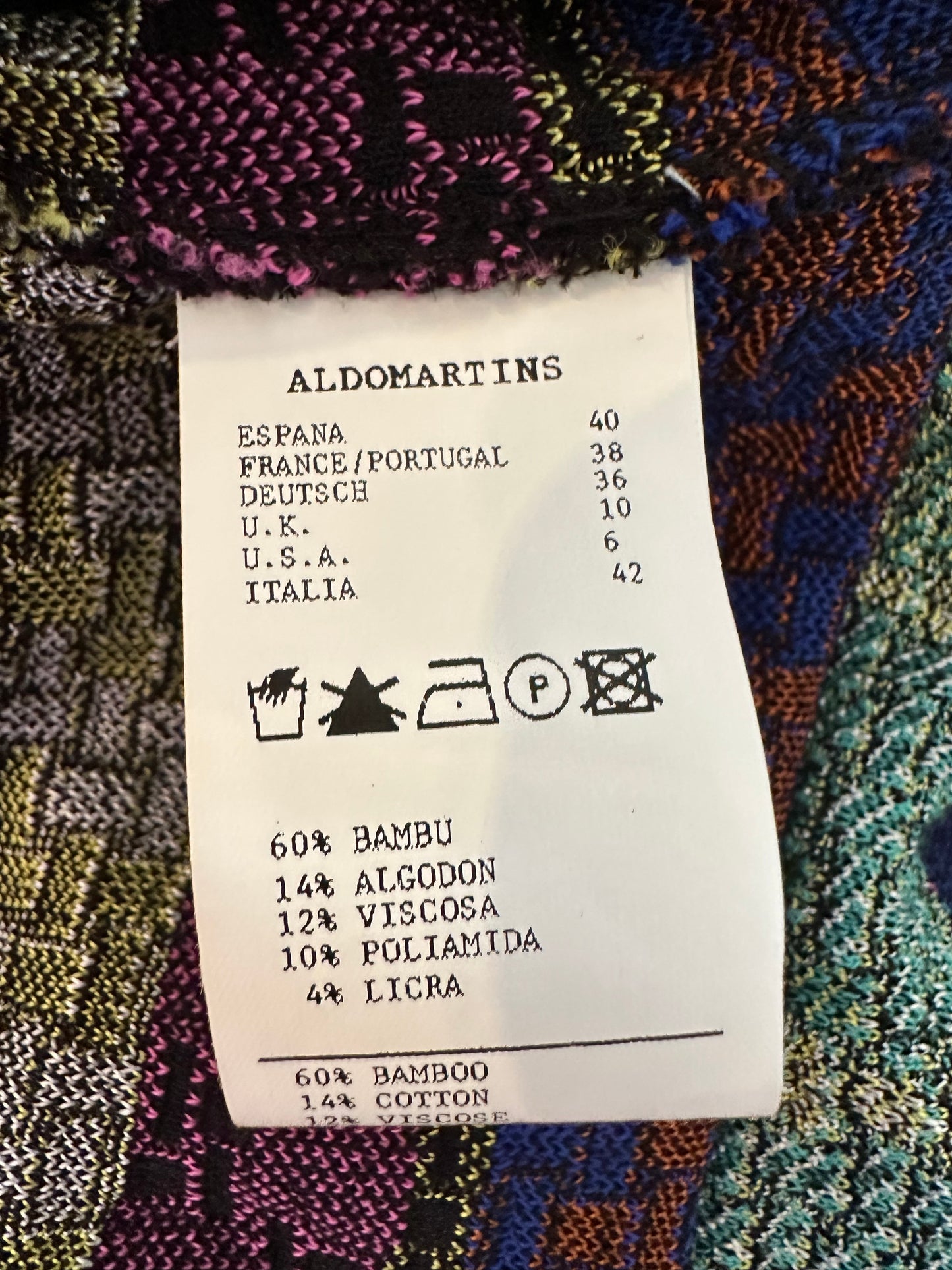 Designer Aldo Martins Dress Size 10/12 with 60% Bamboo