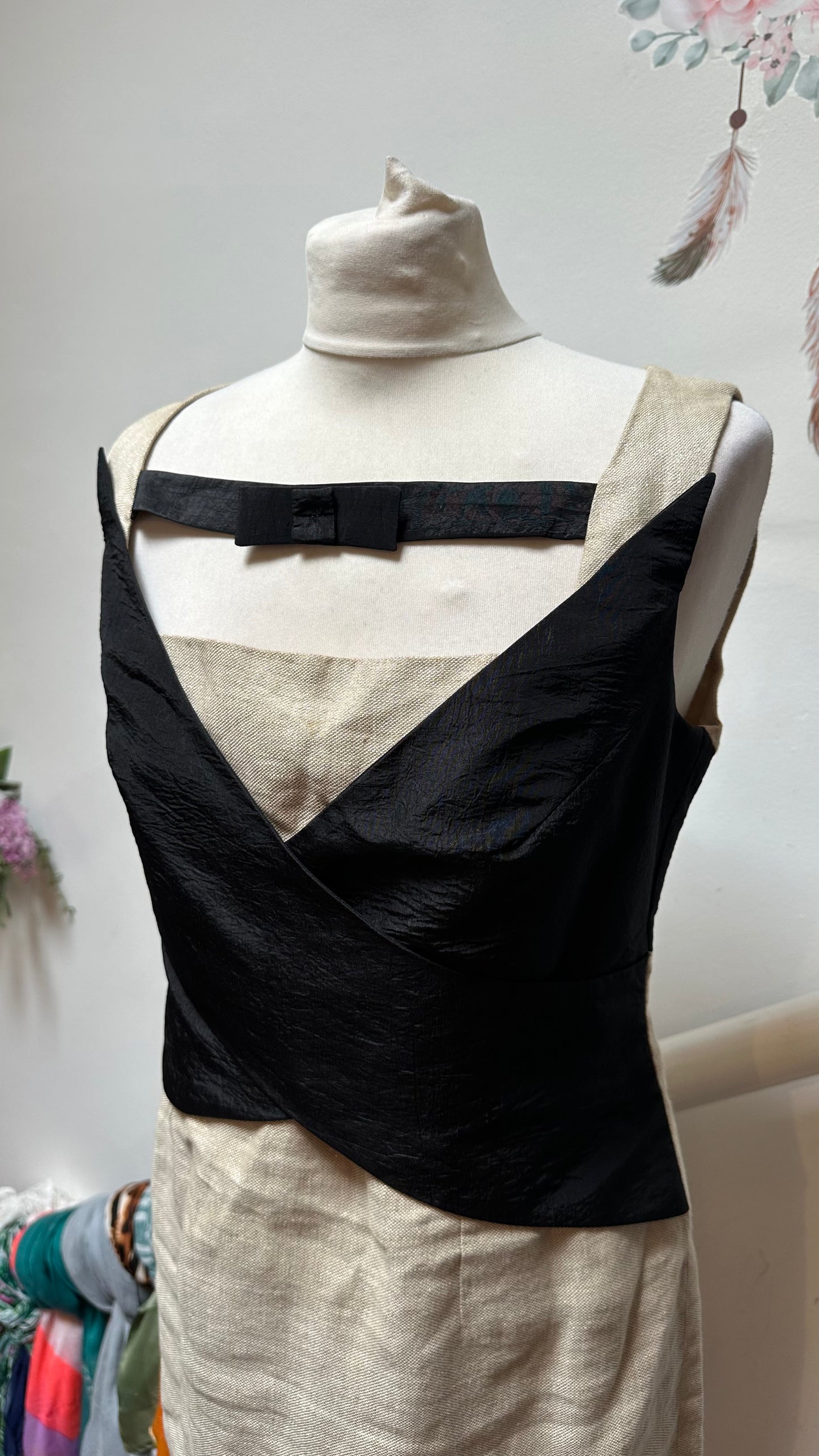 Stunning Designer Marcelino Tuxcedo Linen Dress Size 10/12