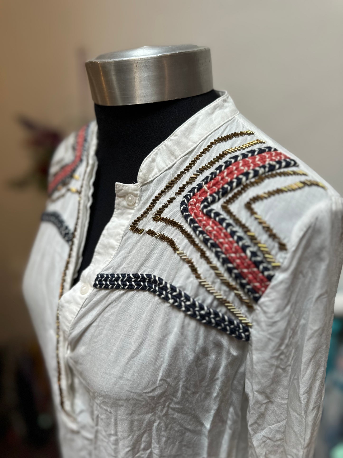 H&M Embroidered Blouse Size XS